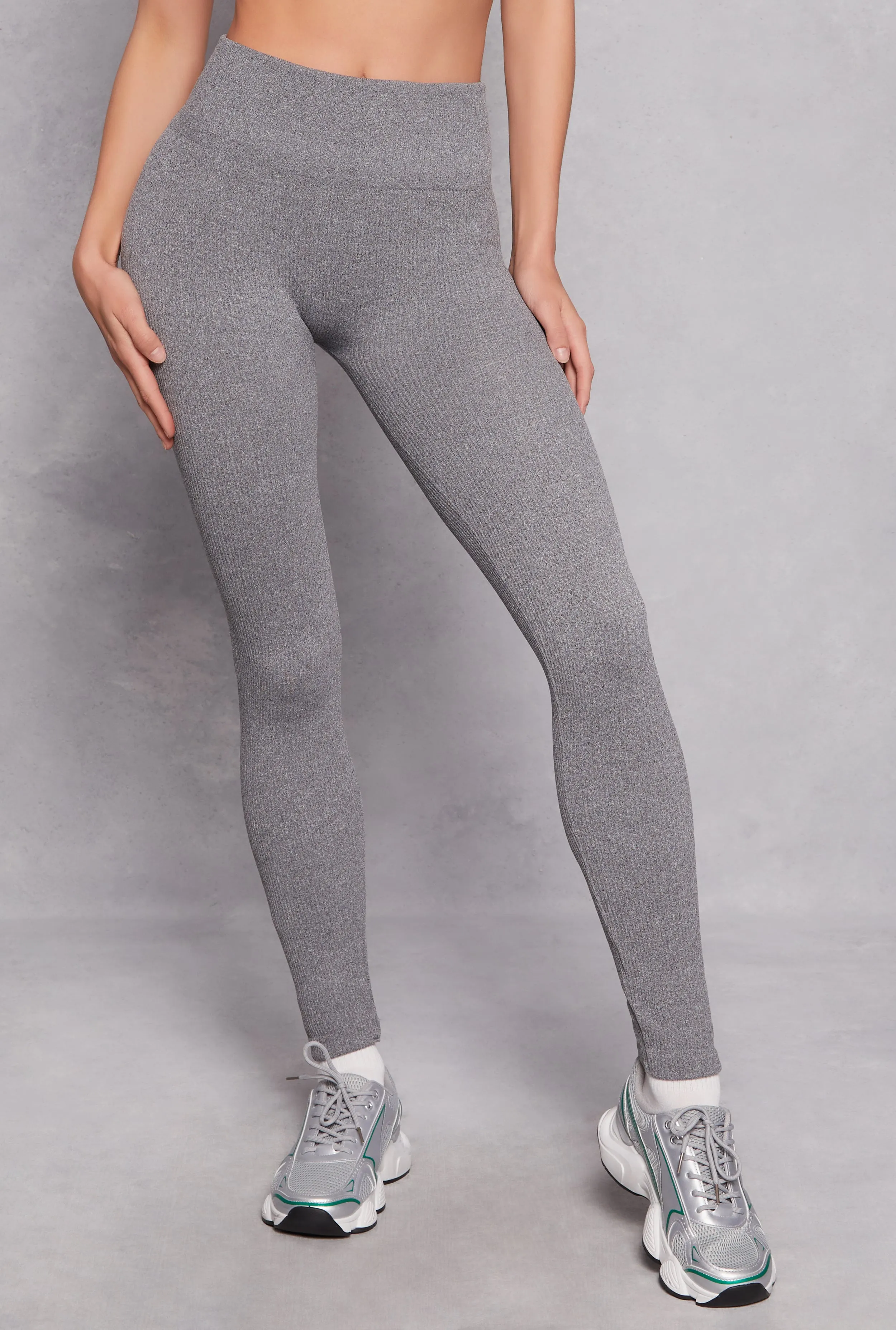 Seamless Fleece Ribbed Knit Leggings sold by Rainbow product image thumbnail 2