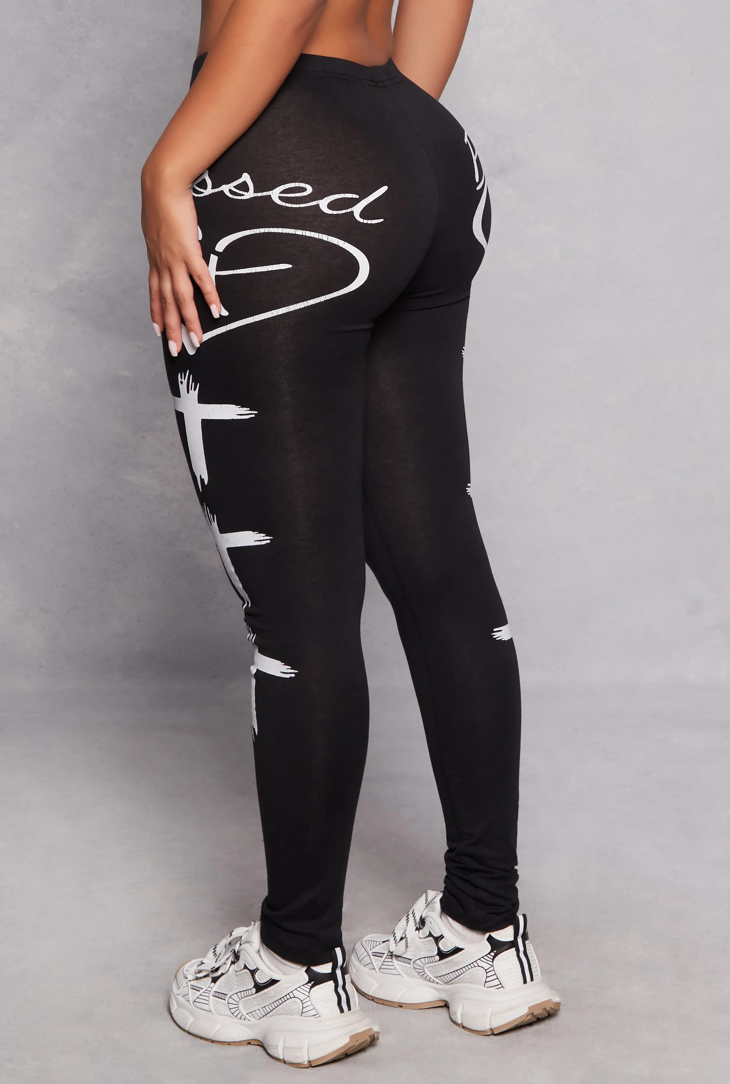 Blessed Cross Print Leggings sold by Rainbow product image thumbnail 3