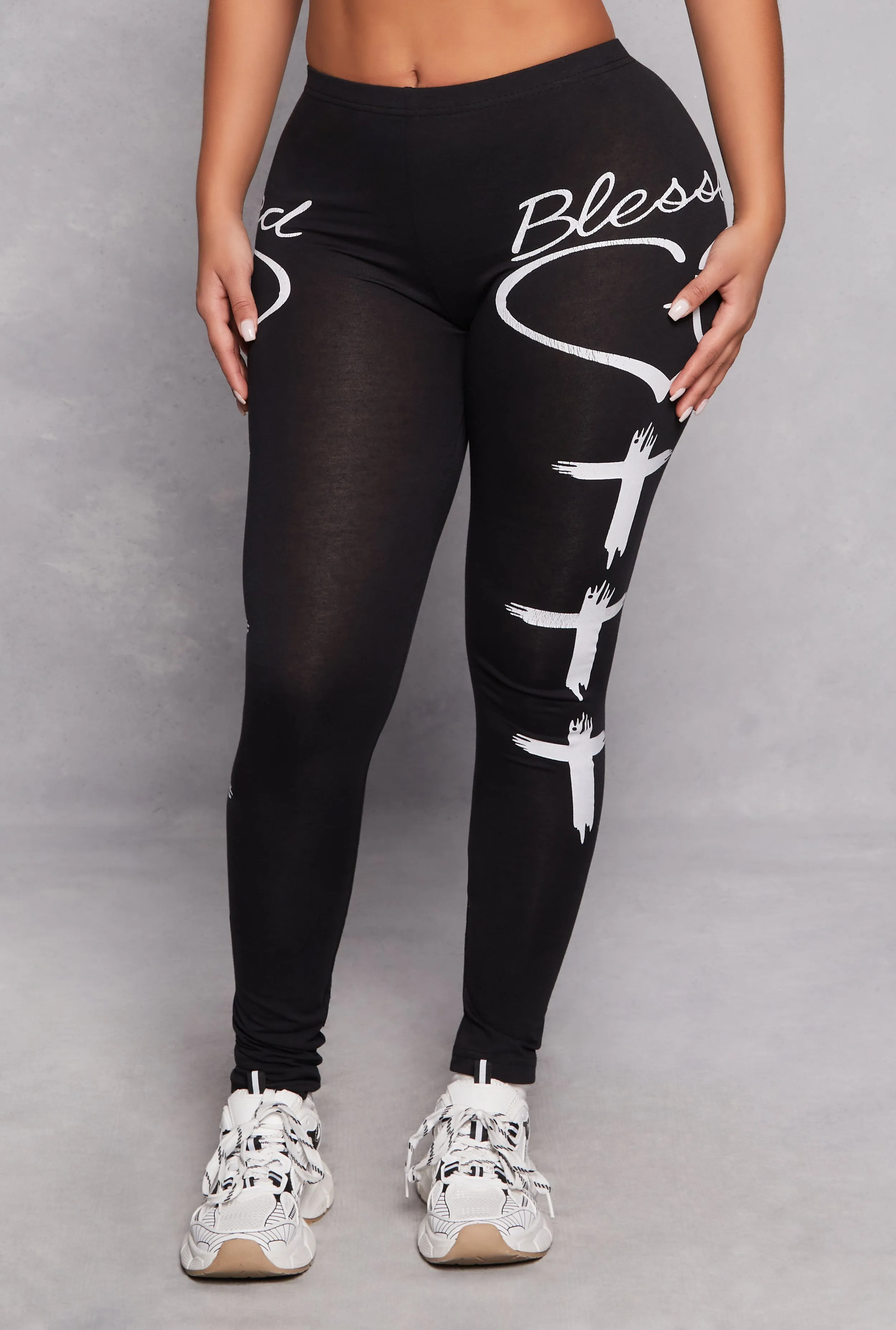 Blessed Cross Print Leggings sold by Rainbow product image thumbnail 2