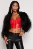 Spoon Jeans Long Sleeve Faux Fur Bolero sold by Rainbow