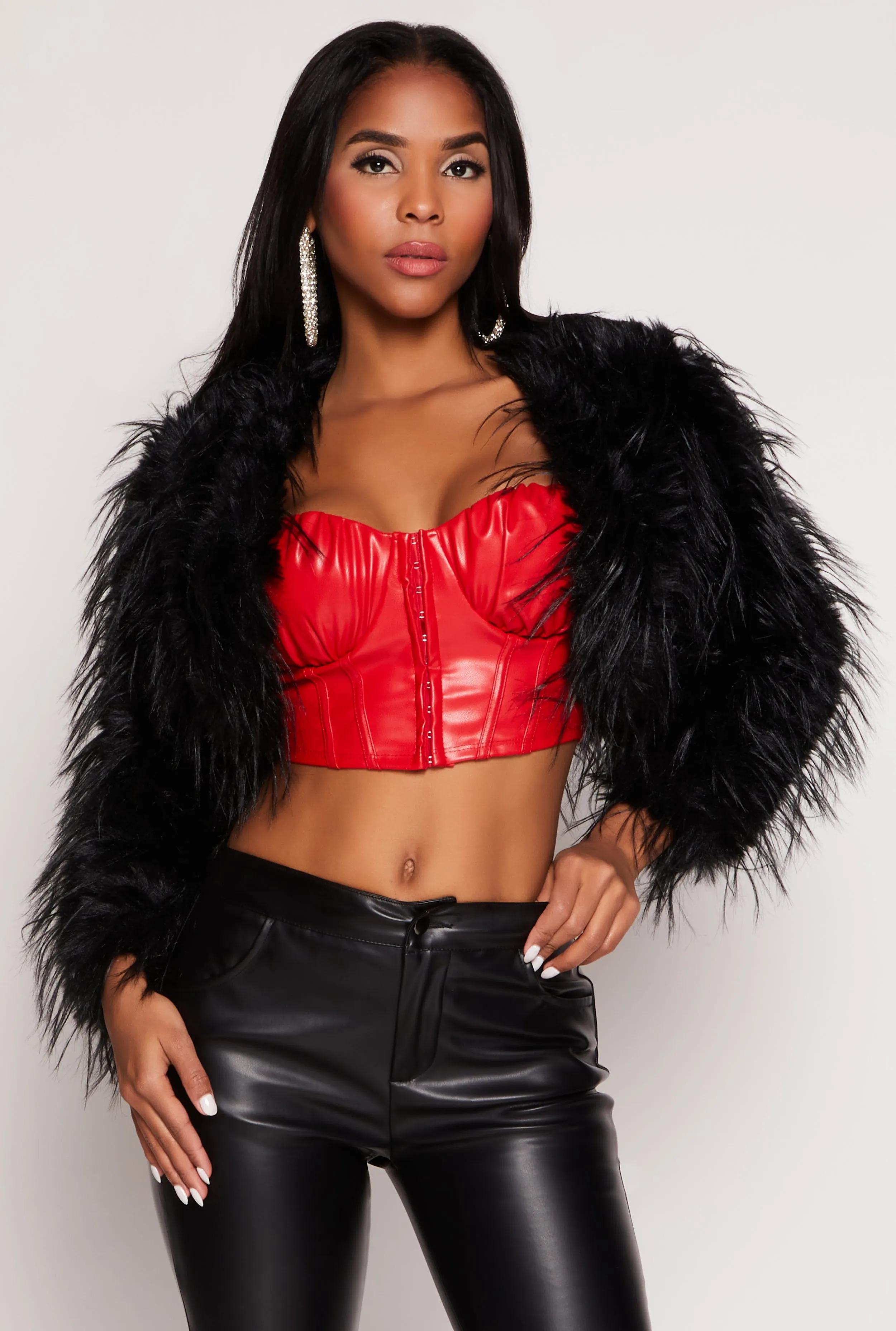 Spoon Jeans Long Sleeve Faux Fur Bolero sold by Rainbow