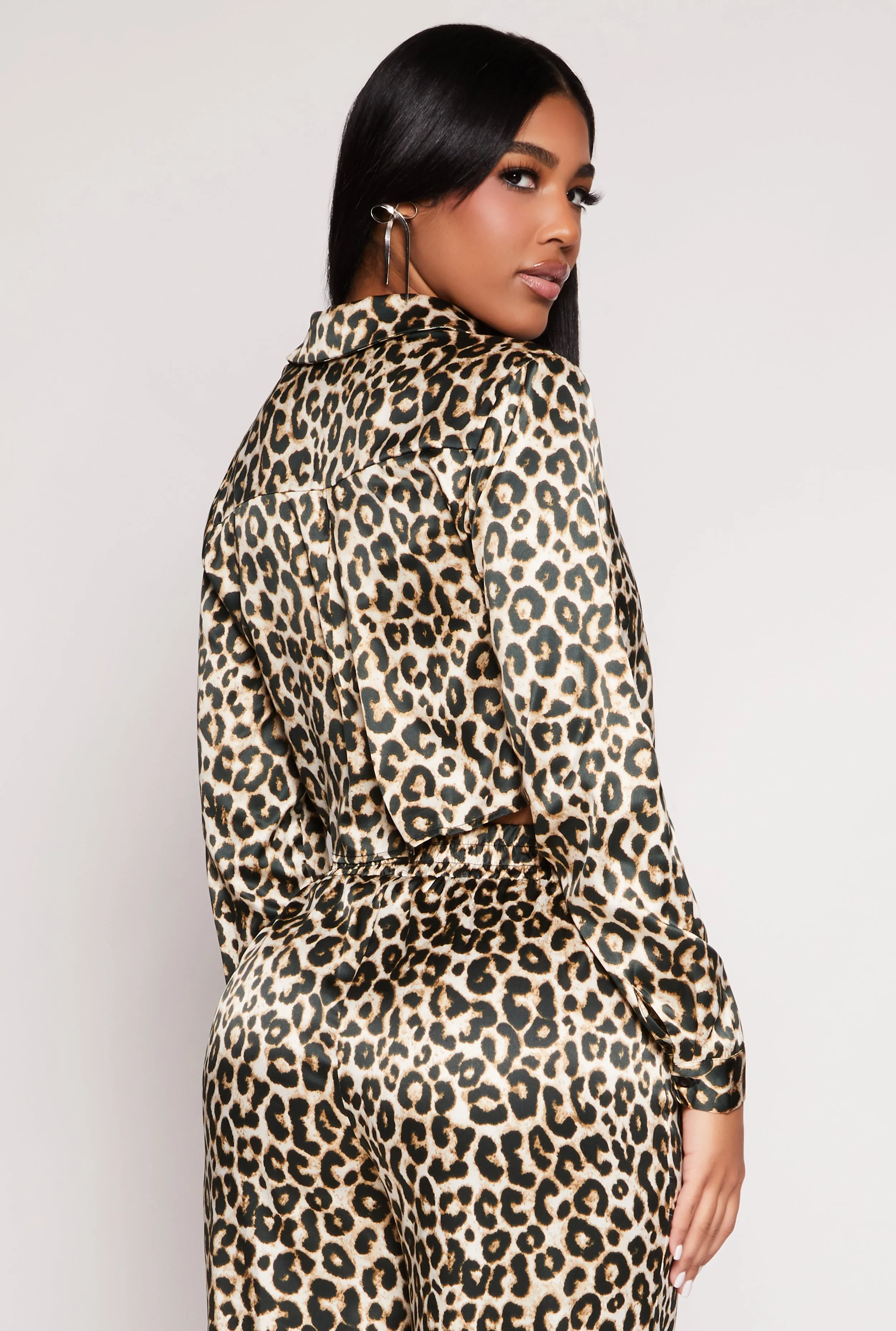 Haute Monde Leopard Print Satin Shirt sold by Rainbow product image thumbnail 3