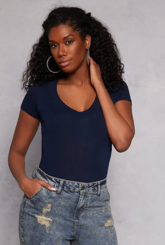 Short Sleeve V Neck T Shirt sold by Rainbow