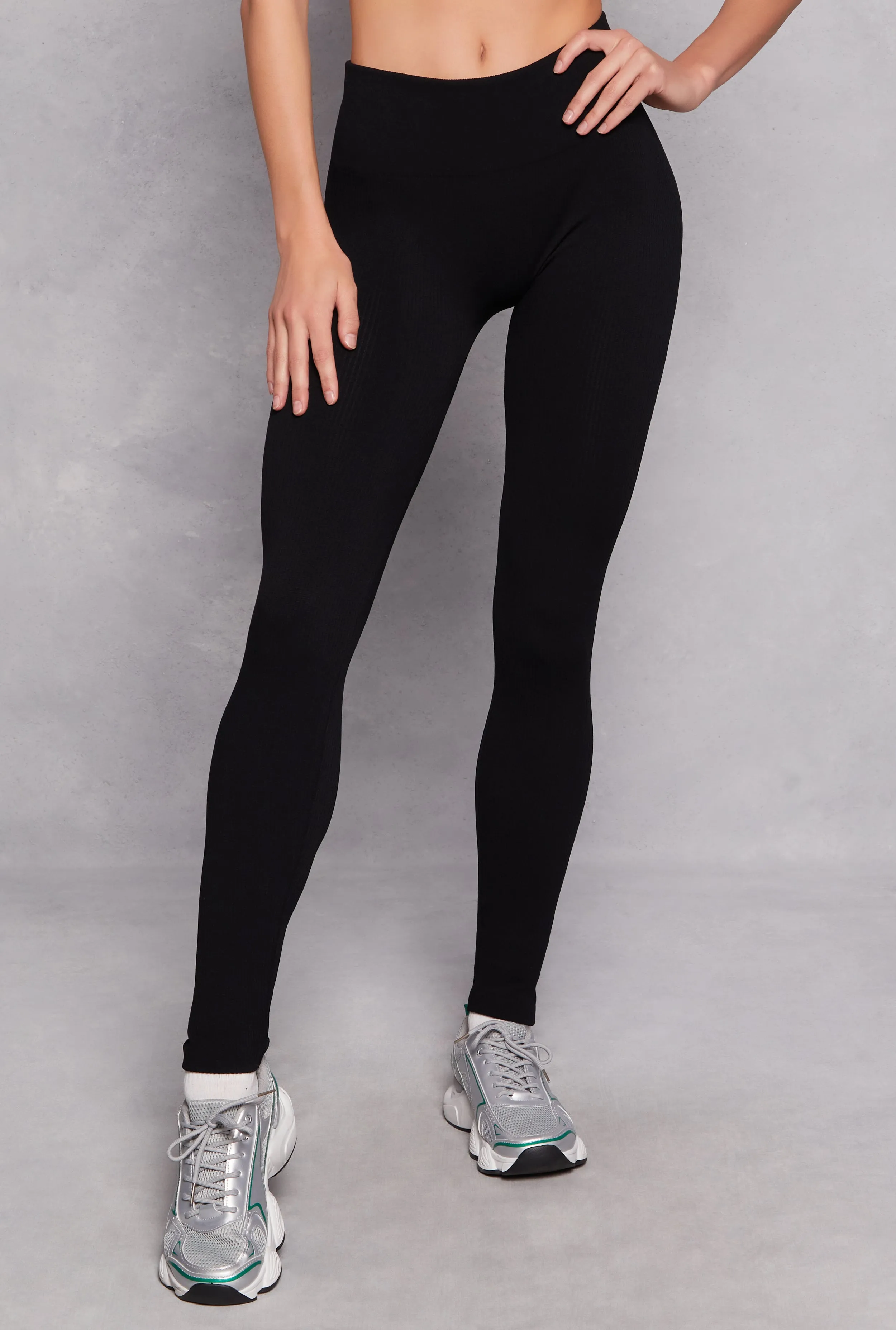 Seamless Fleece Ribbed Knit Leggings sold by Rainbow product image thumbnail 2