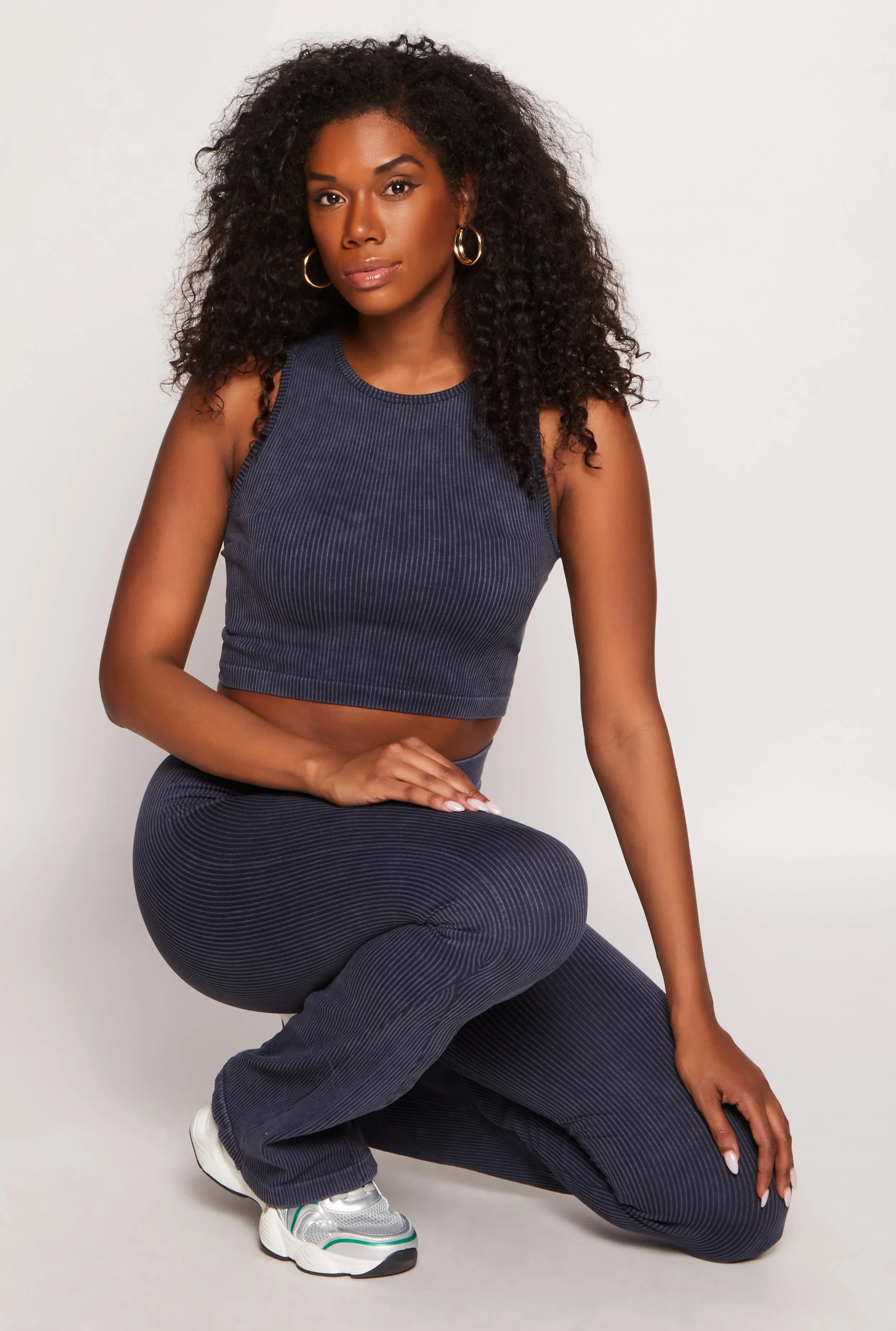 Seamless Ribbed Knit Cropped Tank Top sold by Rainbow product image thumbnail 2