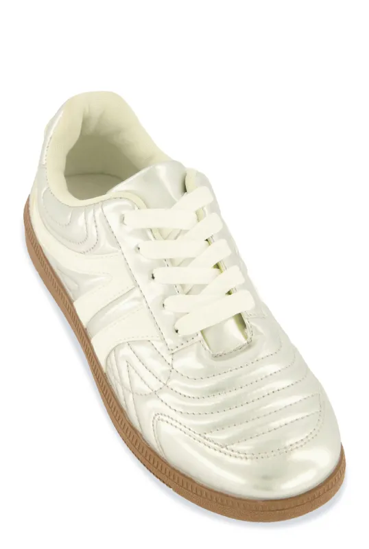 Quilted Lace Up Sneakers sold by Rainbow