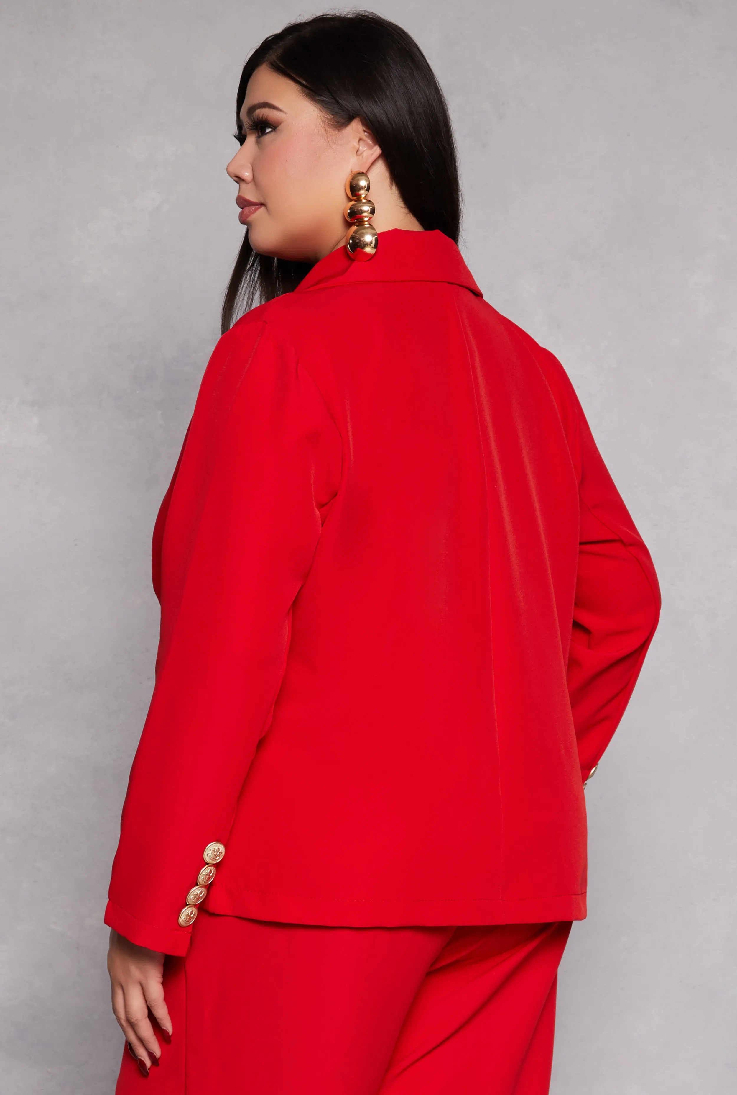 Plus Size Double Breasted Button Front Blazer sold by Rainbow product image thumbnail 3