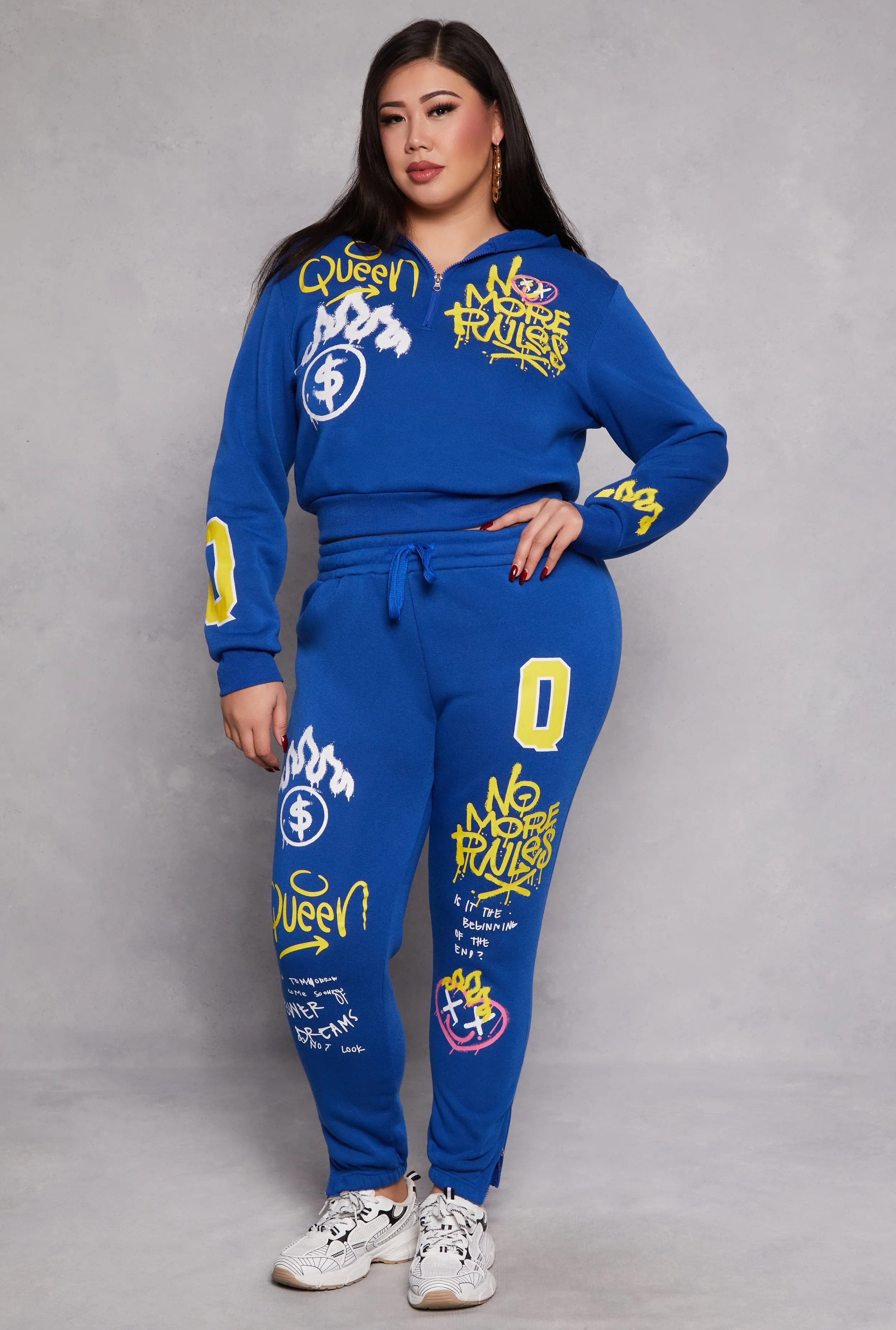 Plus Size Graffiti Print Sweatpants sold by Rainbow