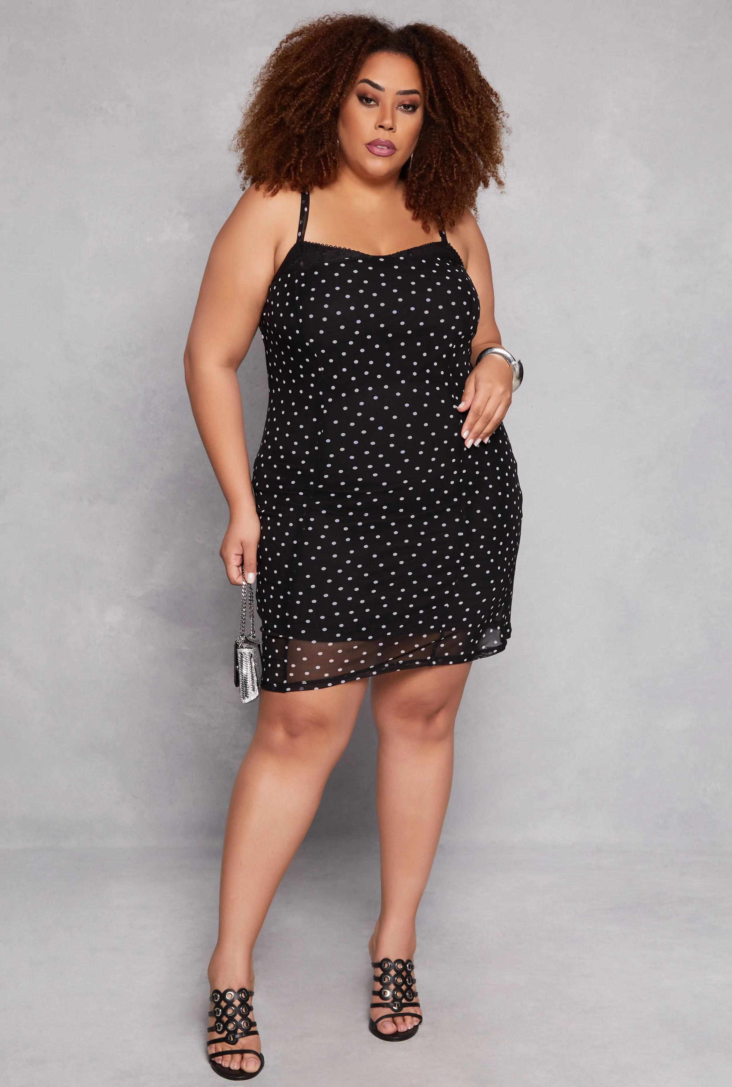 Plus Size Almost Famous Lace Detail Patterned Cami Dress sold by Rainbow product image thumbnail 2