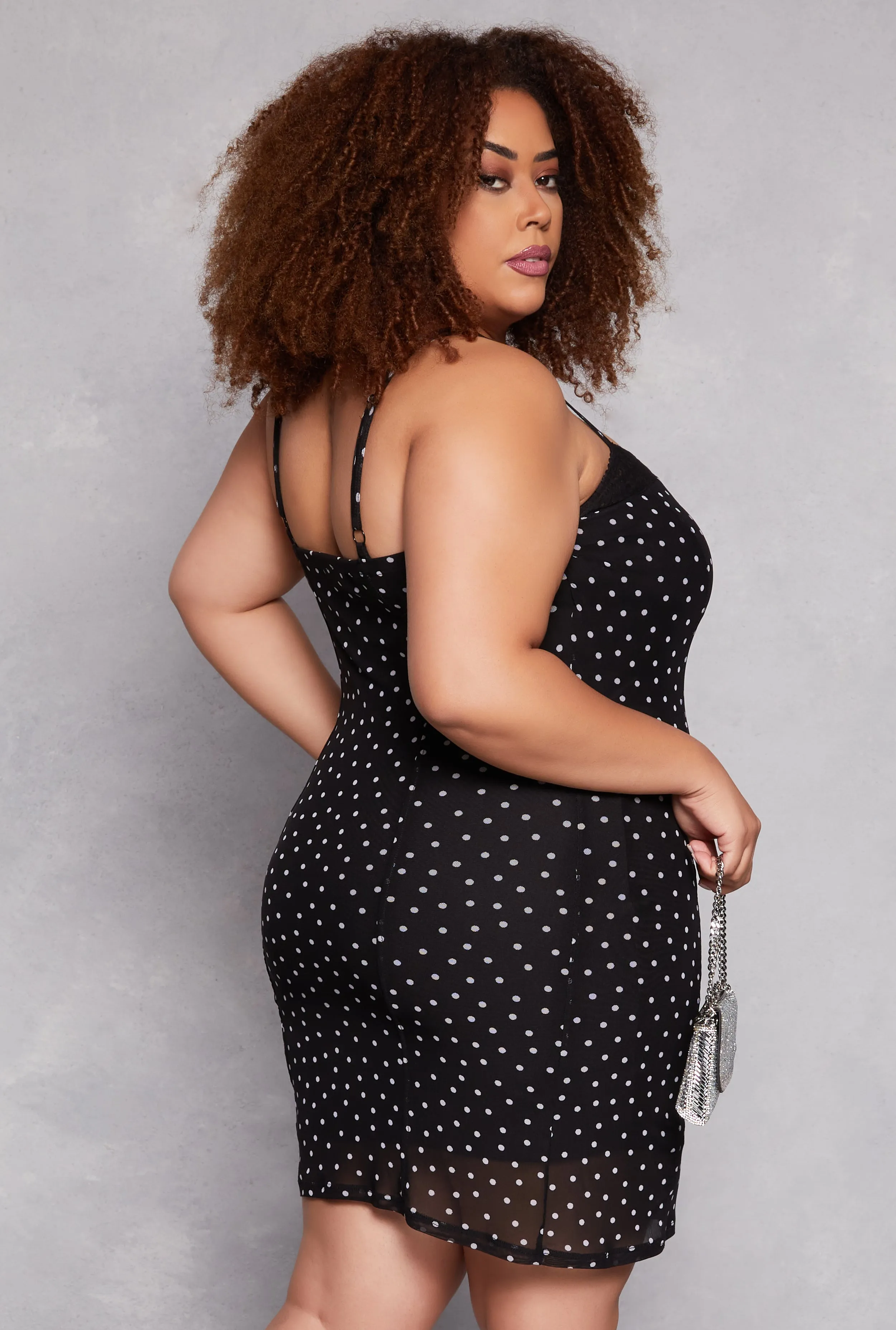 Plus Size Almost Famous Lace Detail Patterned Cami Dress sold by Rainbow product image thumbnail 3