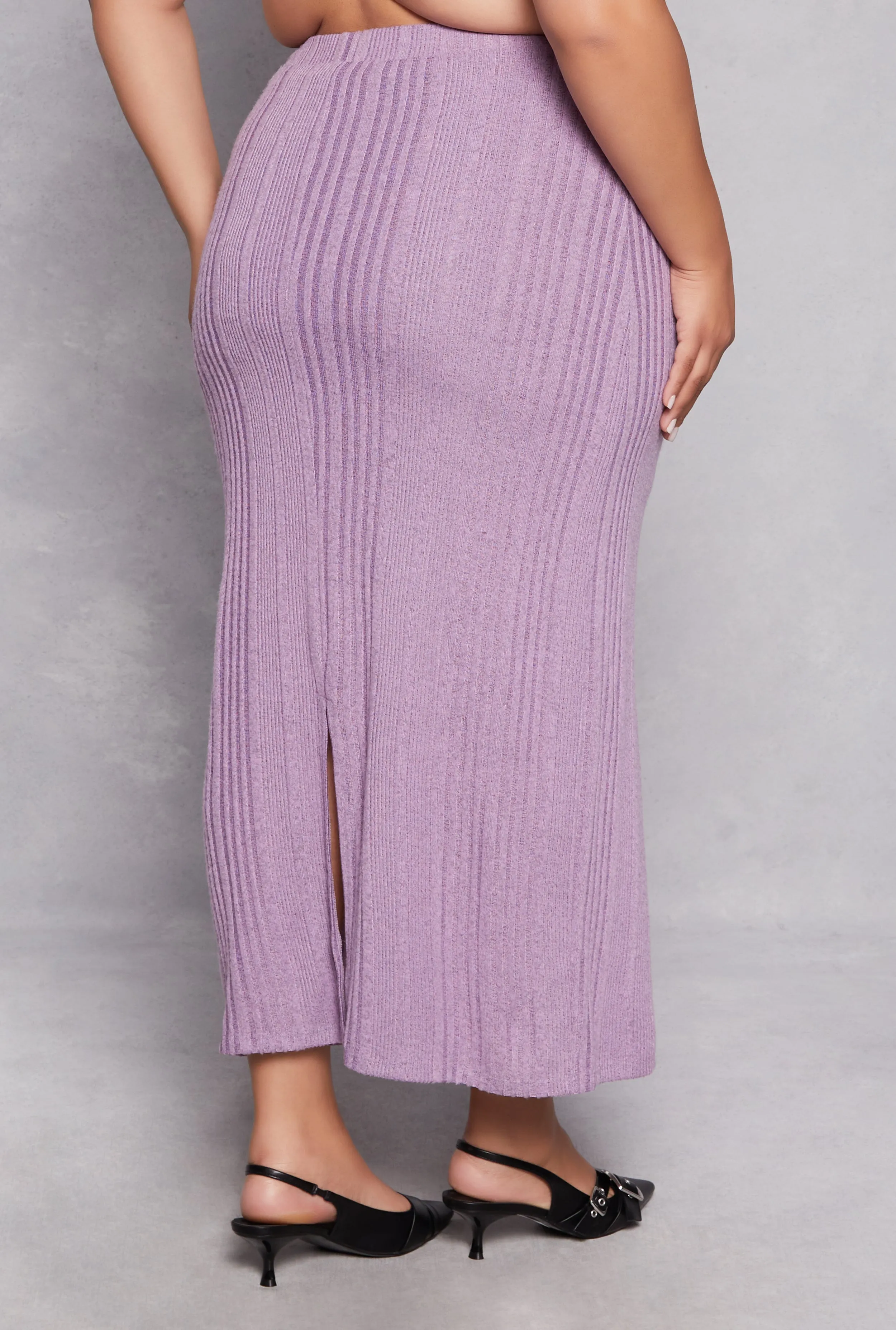 Plus Size Almost Famous Ribbed Knit Maxi Skirt sold by Rainbow product image thumbnail 3