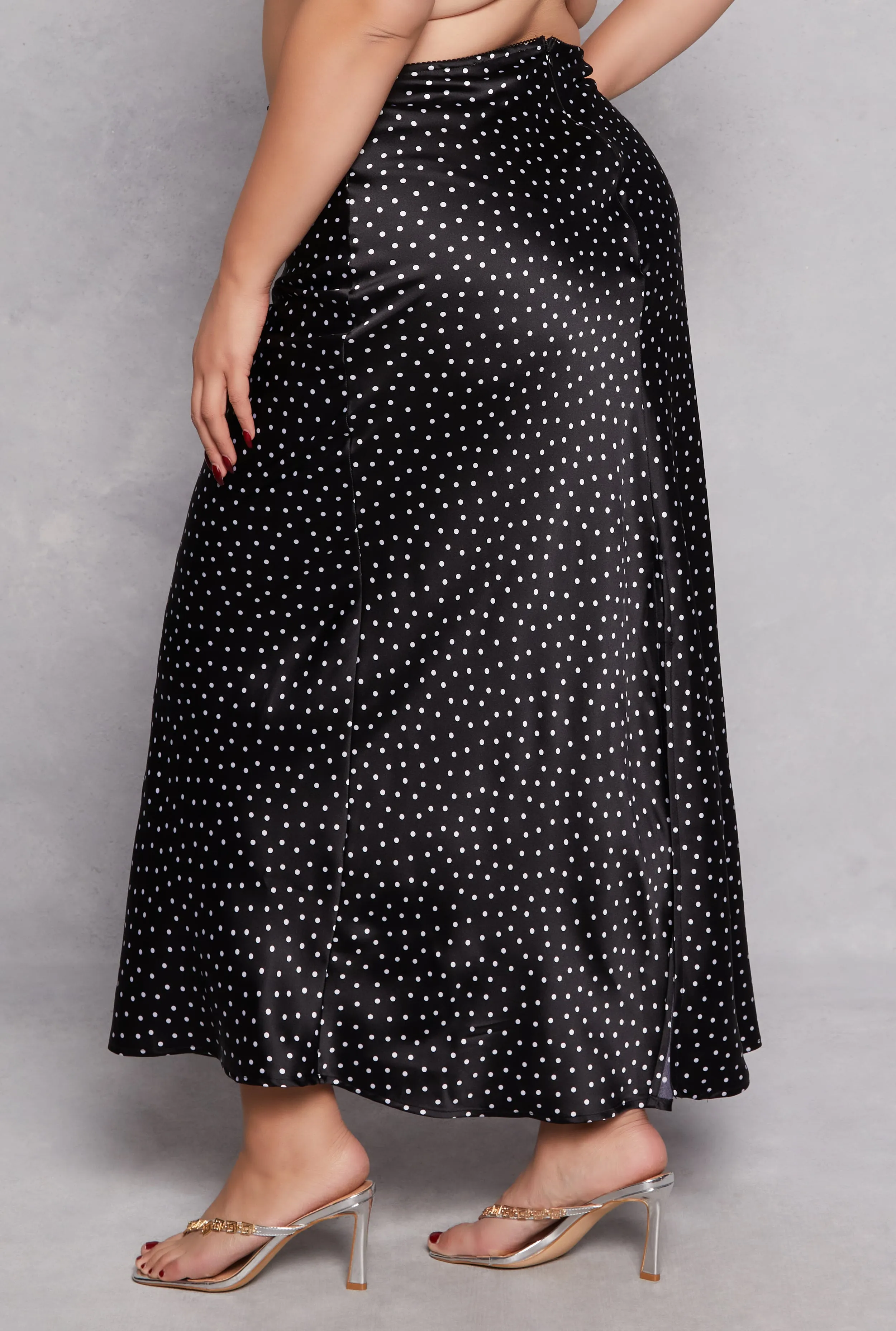 Plus Size Almost Famous Patterned Satin Maxi Slip Skirt sold by Rainbow product image thumbnail 3