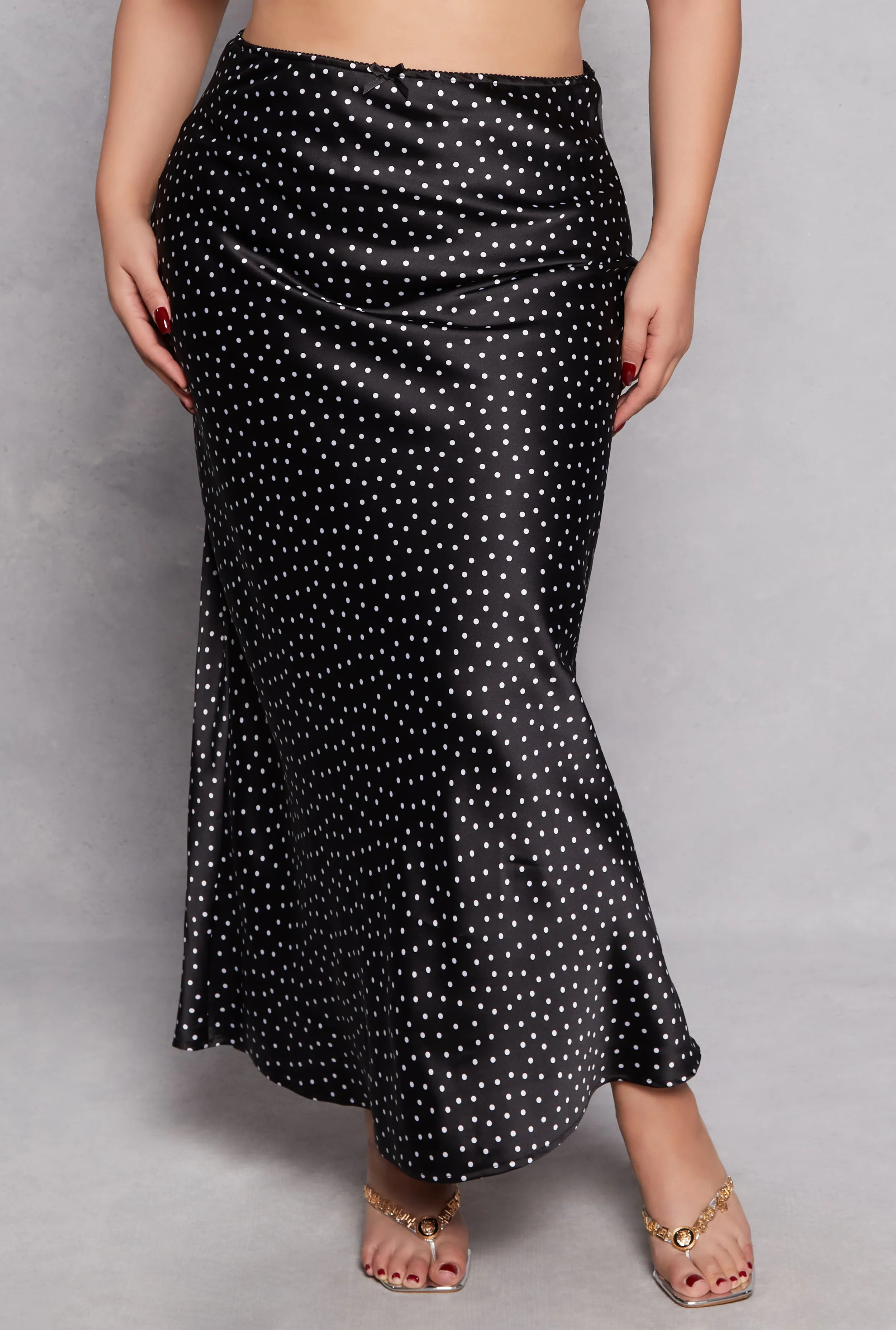 Plus Size Almost Famous Patterned Satin Maxi Slip Skirt sold by Rainbow product image thumbnail 2