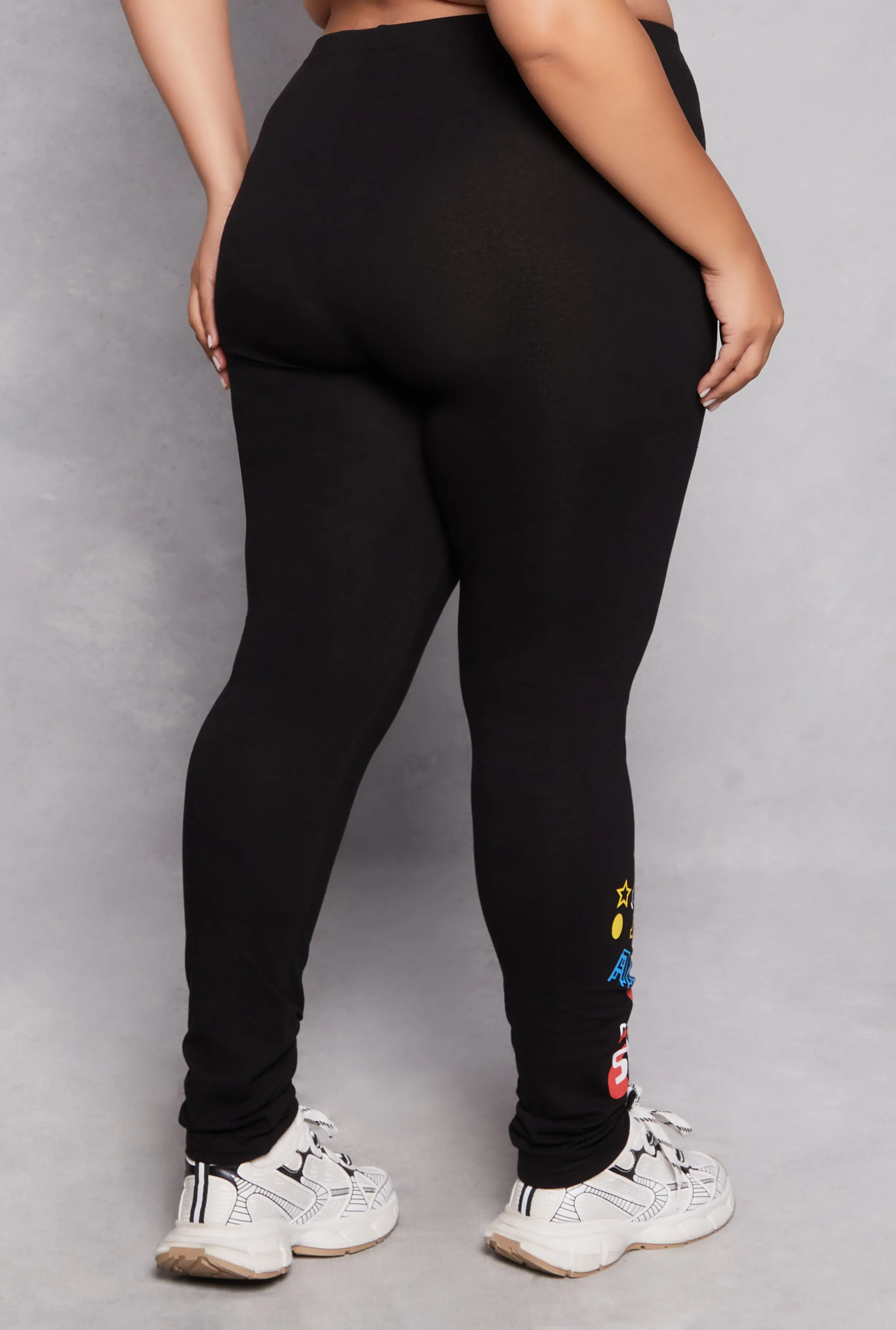 Plus Size Never Give Up Graffiti Print Leggings sold by Rainbow product image thumbnail 3
