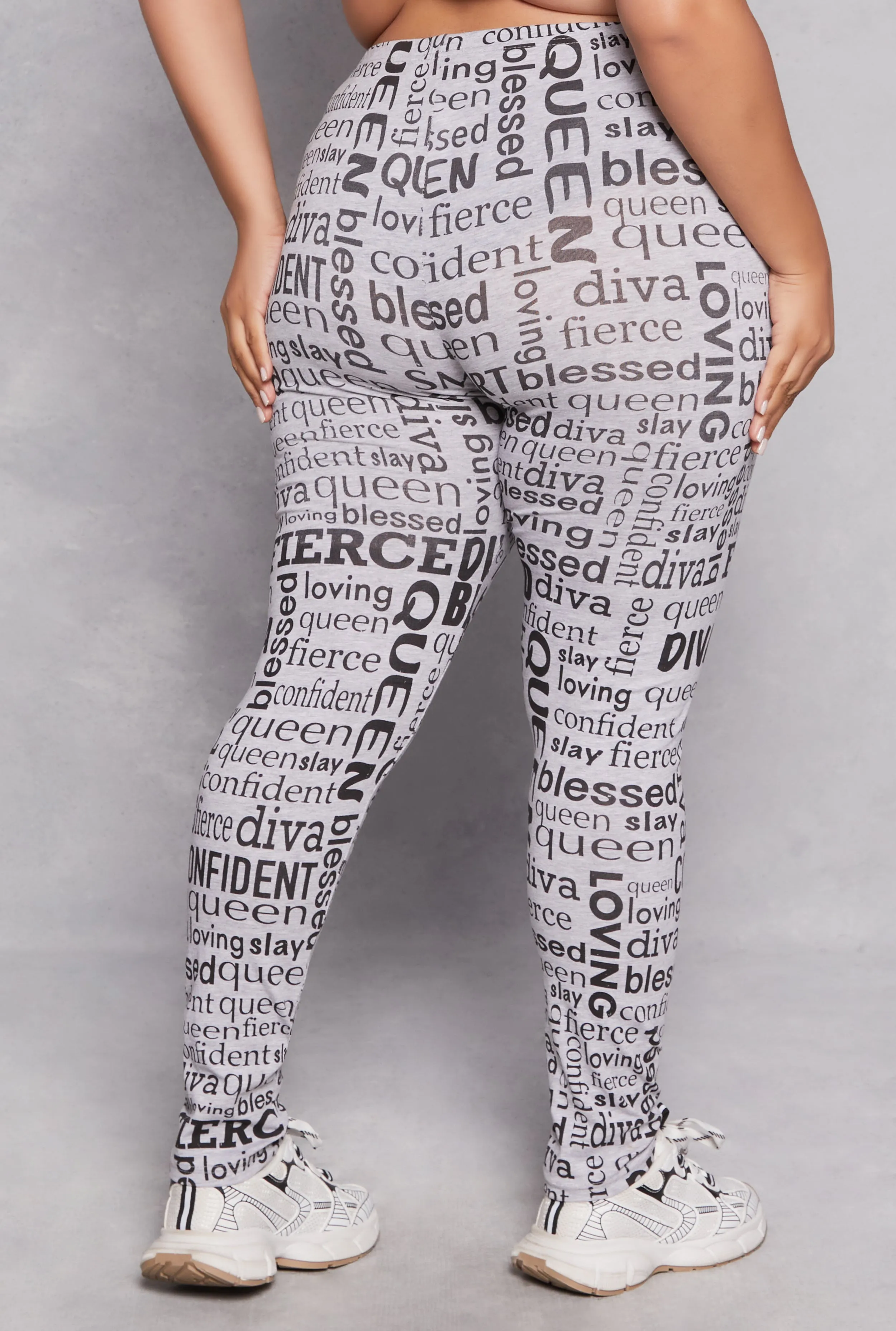 Plus Size Graphic Text Print Leggings sold by Rainbow product image thumbnail 3