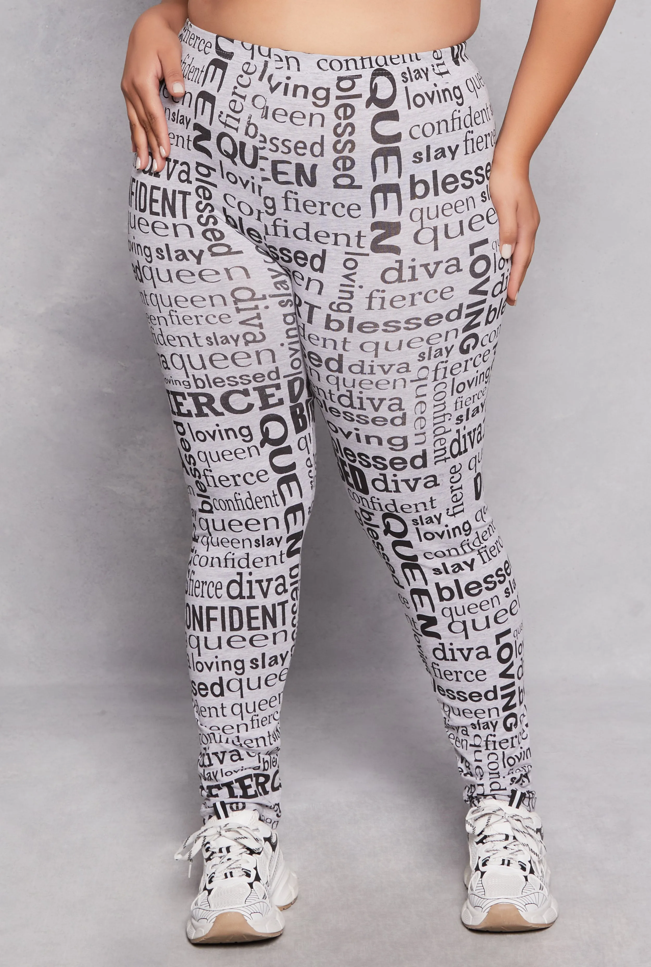Plus Size Graphic Text Print Leggings sold by Rainbow product image thumbnail 2