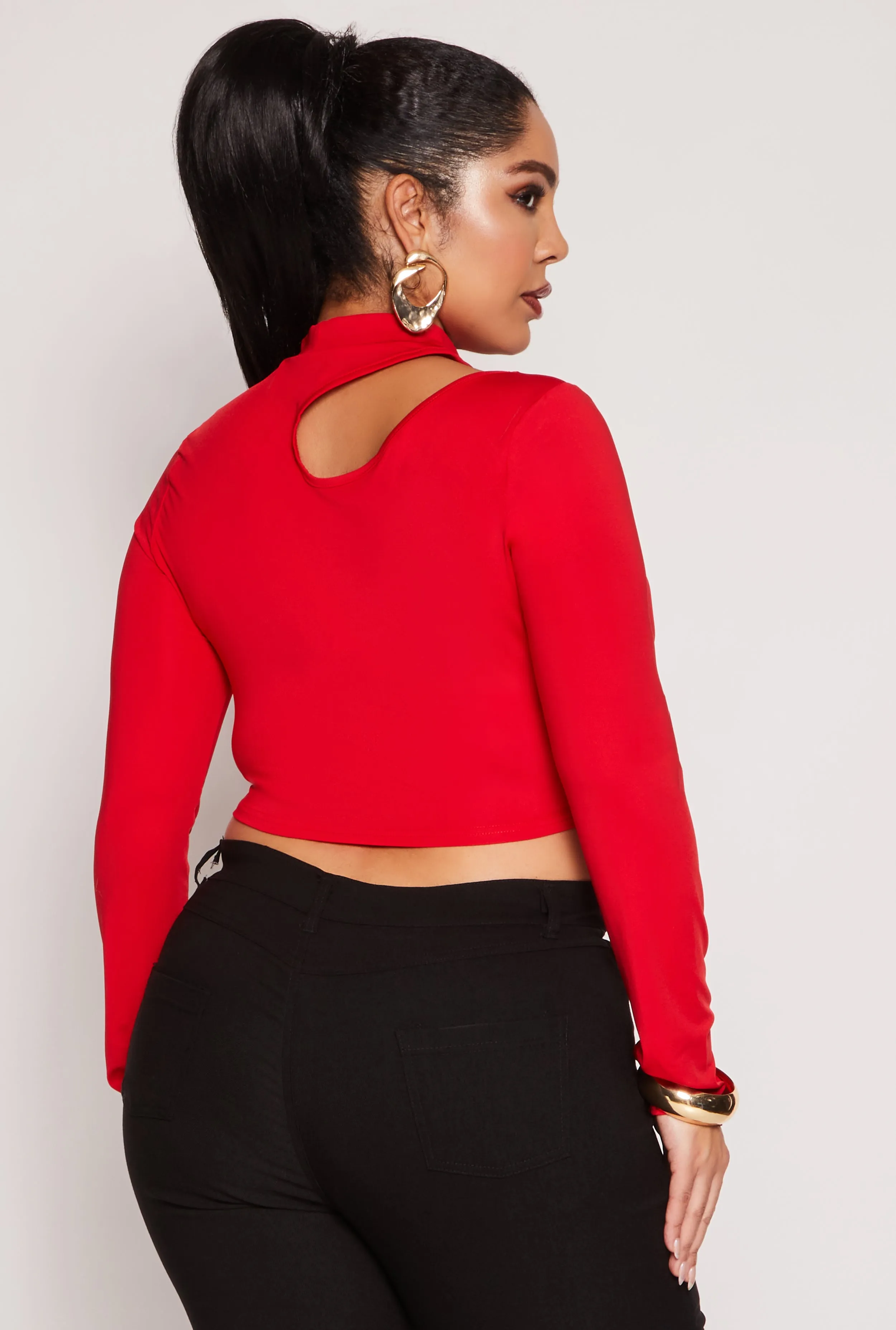 Plus Size Daisy Asymmetrical Cut Out Crop Top sold by Rainbow product image thumbnail 3