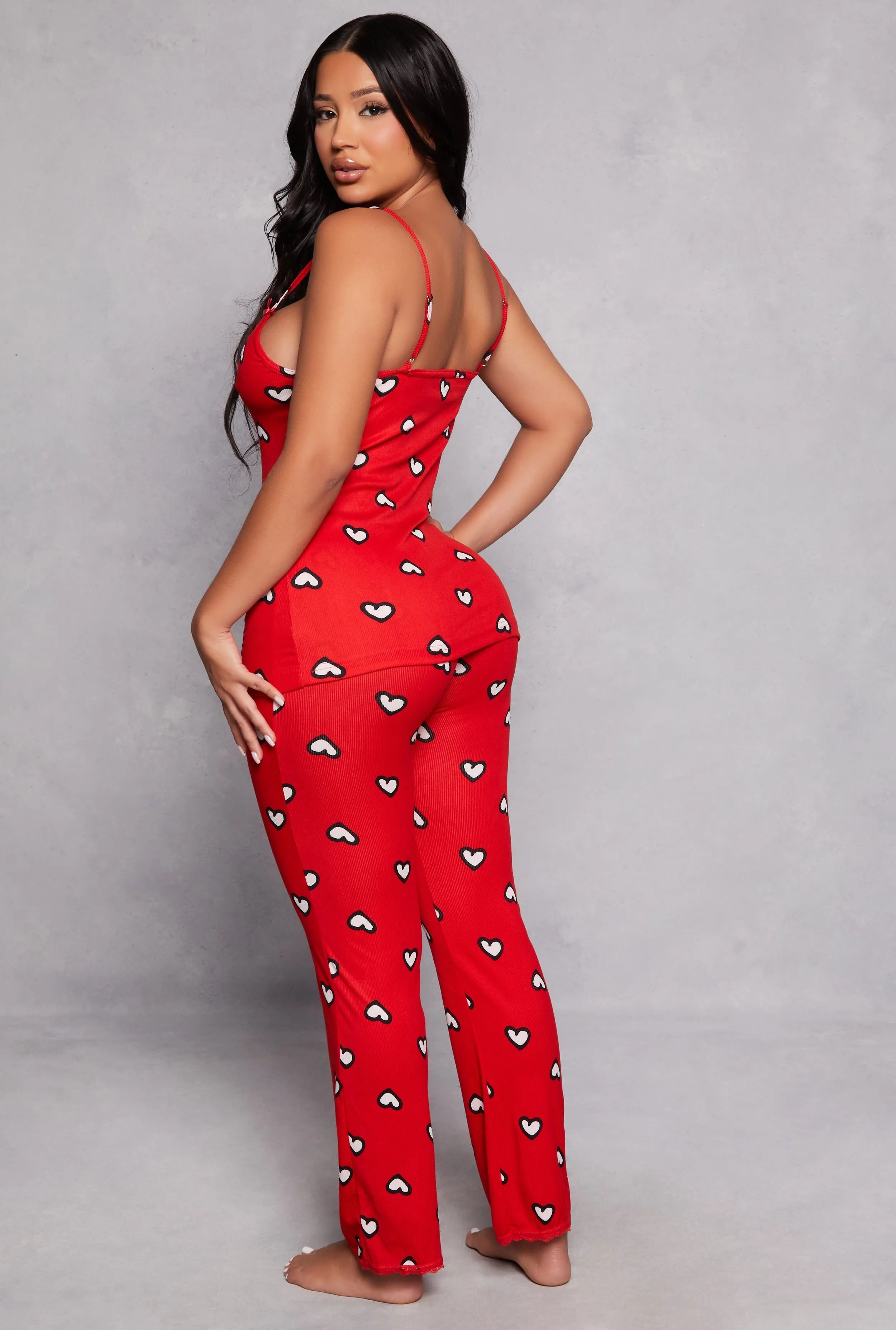Heart Print Pajama Cami and Pants Set sold by Rainbow product image thumbnail 2