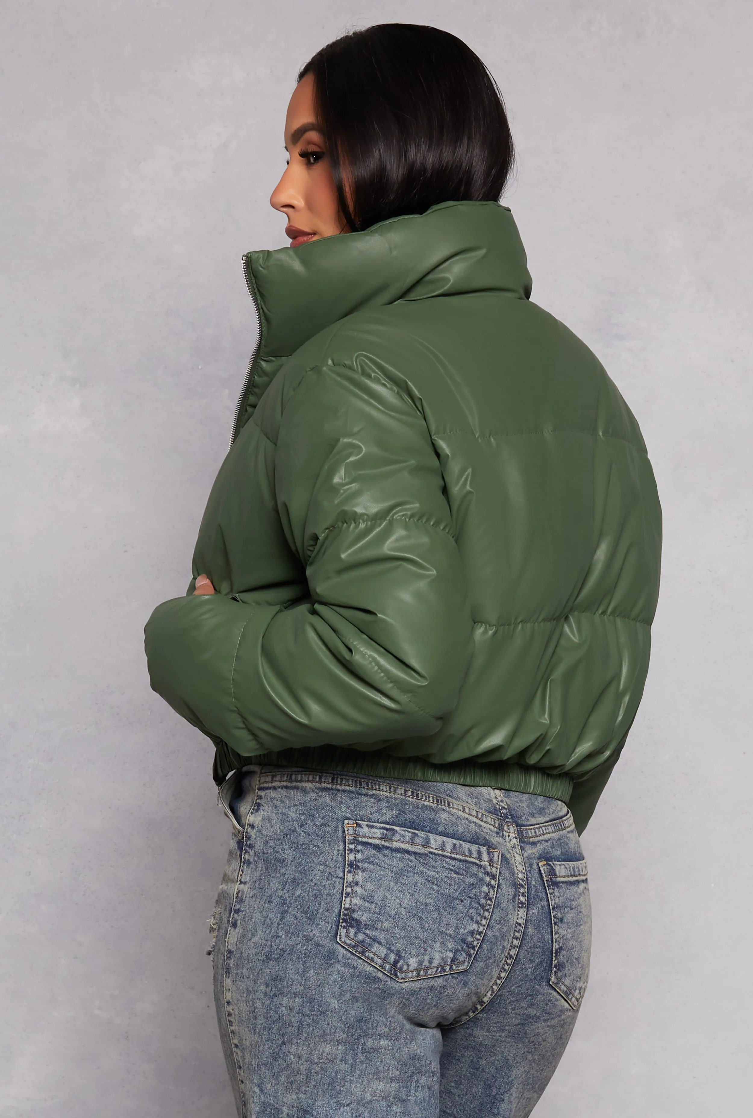 Daisy Faux Leather Puffer Jacket sold by Rainbow product image thumbnail 3