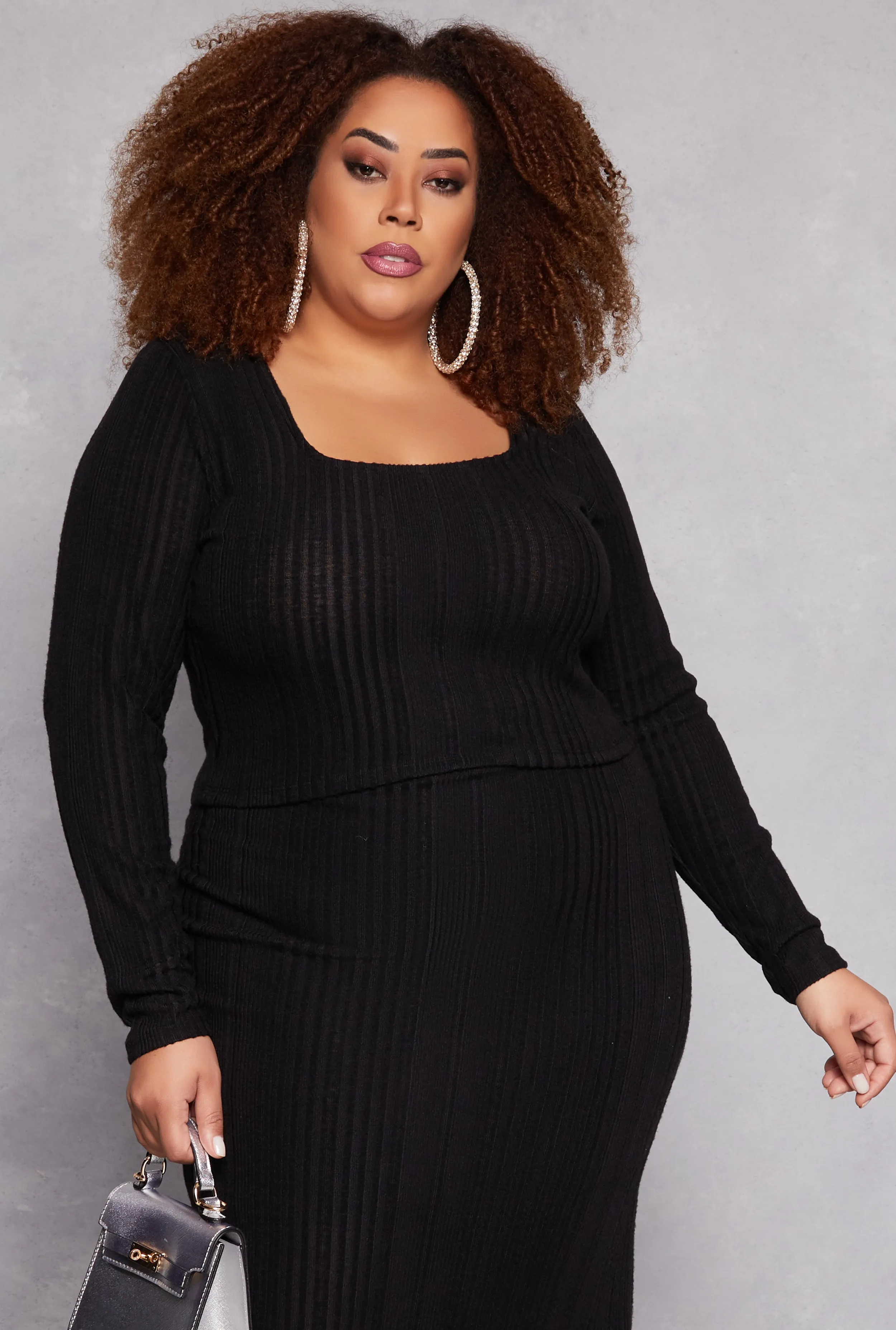 Plus Size Almost Famous Ribbed Knit Crop Top sold by Rainbow