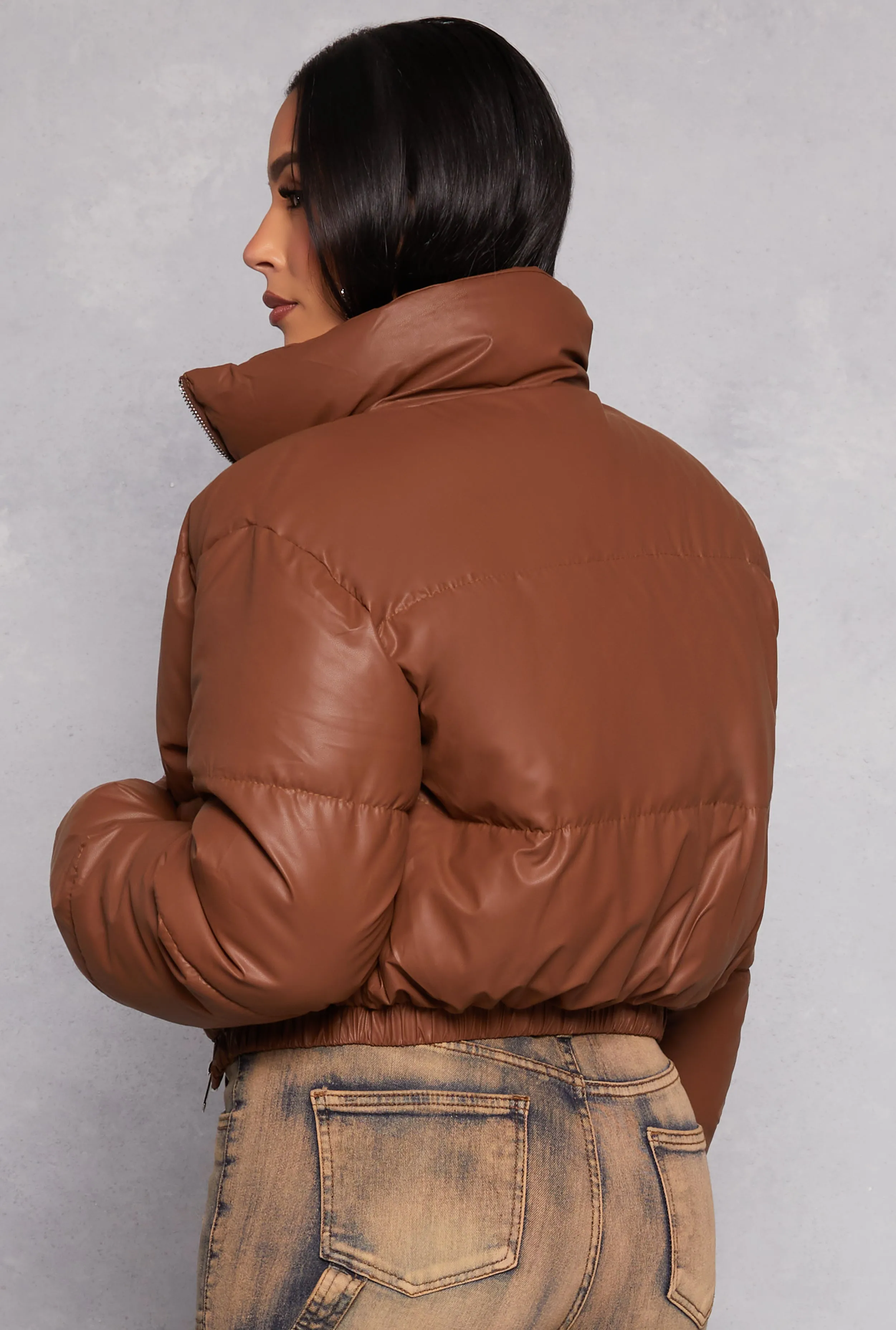Daisy Faux Leather Puffer Jacket sold by Rainbow product image thumbnail 3