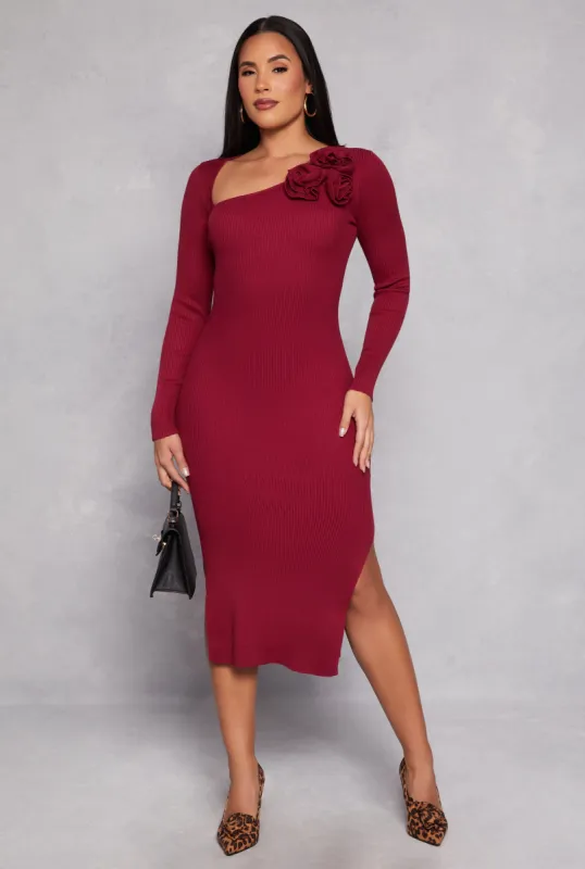 Almost Famous 3D Rose Sweater Dress sold by Rainbow