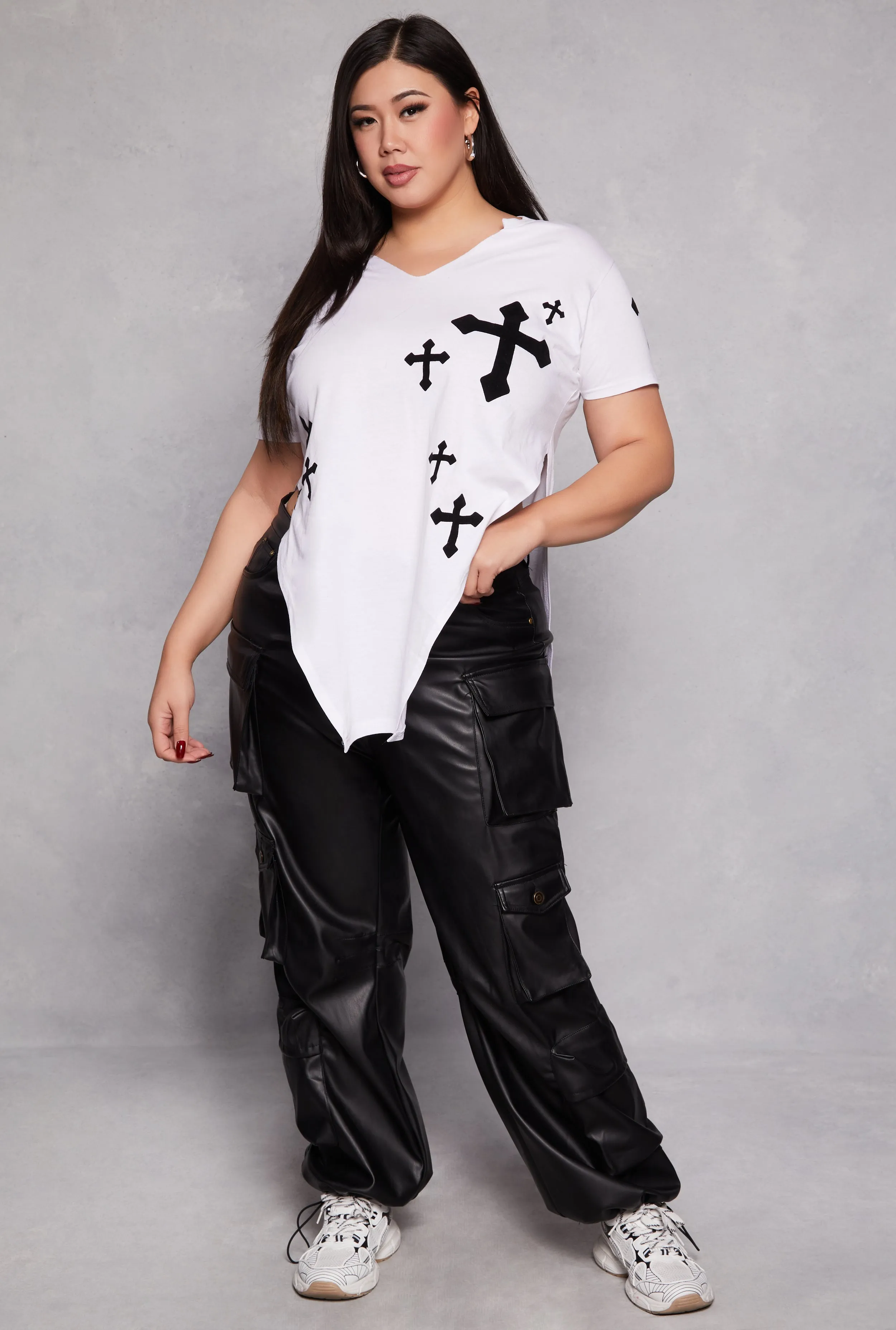 Plus Size Cross Print Tee sold by Rainbow product image thumbnail 2