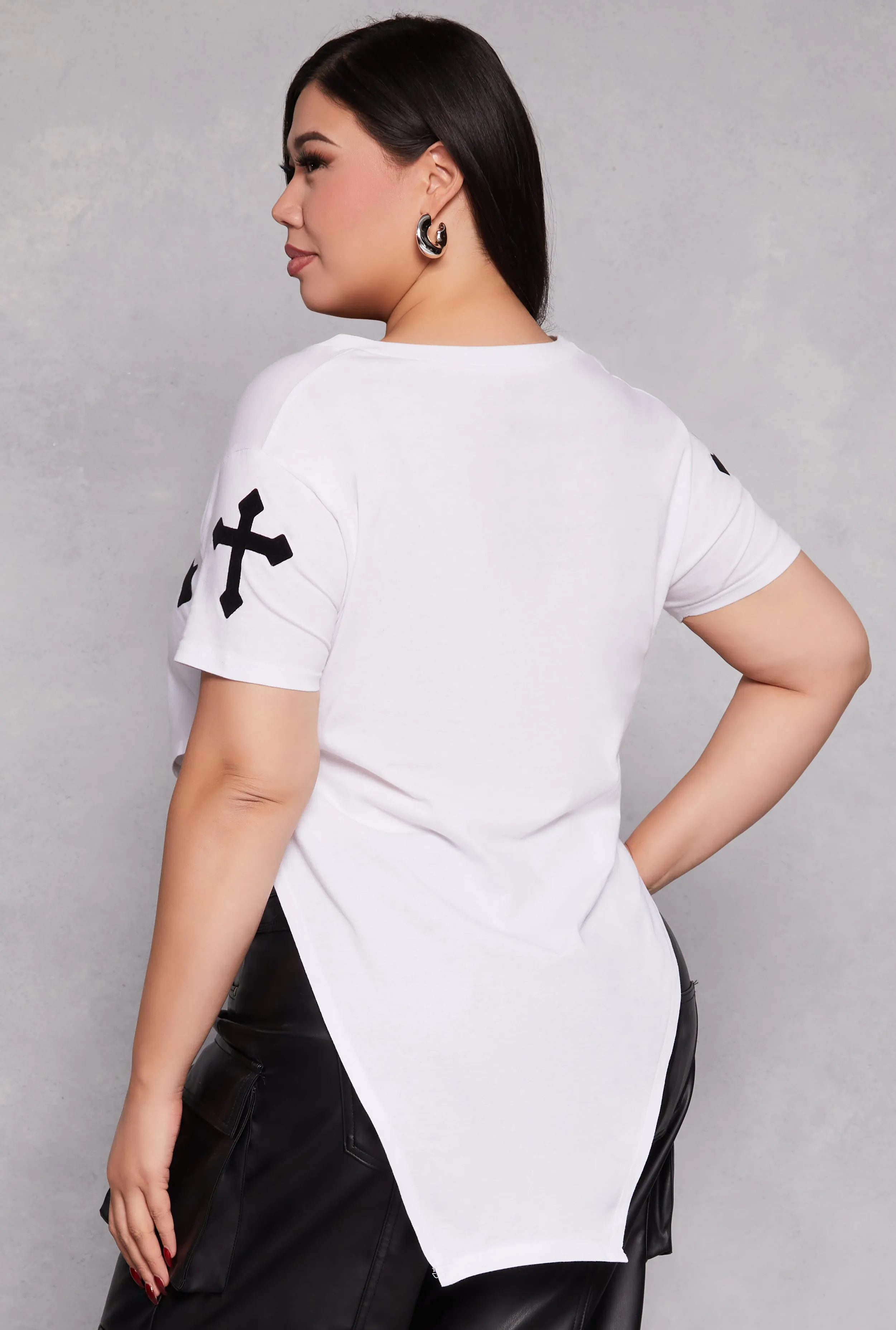 Plus Size Cross Print Tee sold by Rainbow product image thumbnail 3