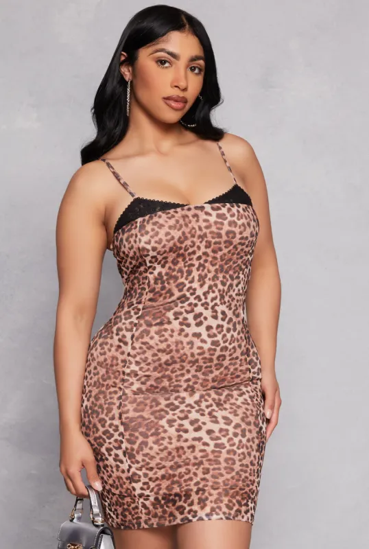 Almost Famous Lace Detail Patterned Cami Dress sold by Rainbow