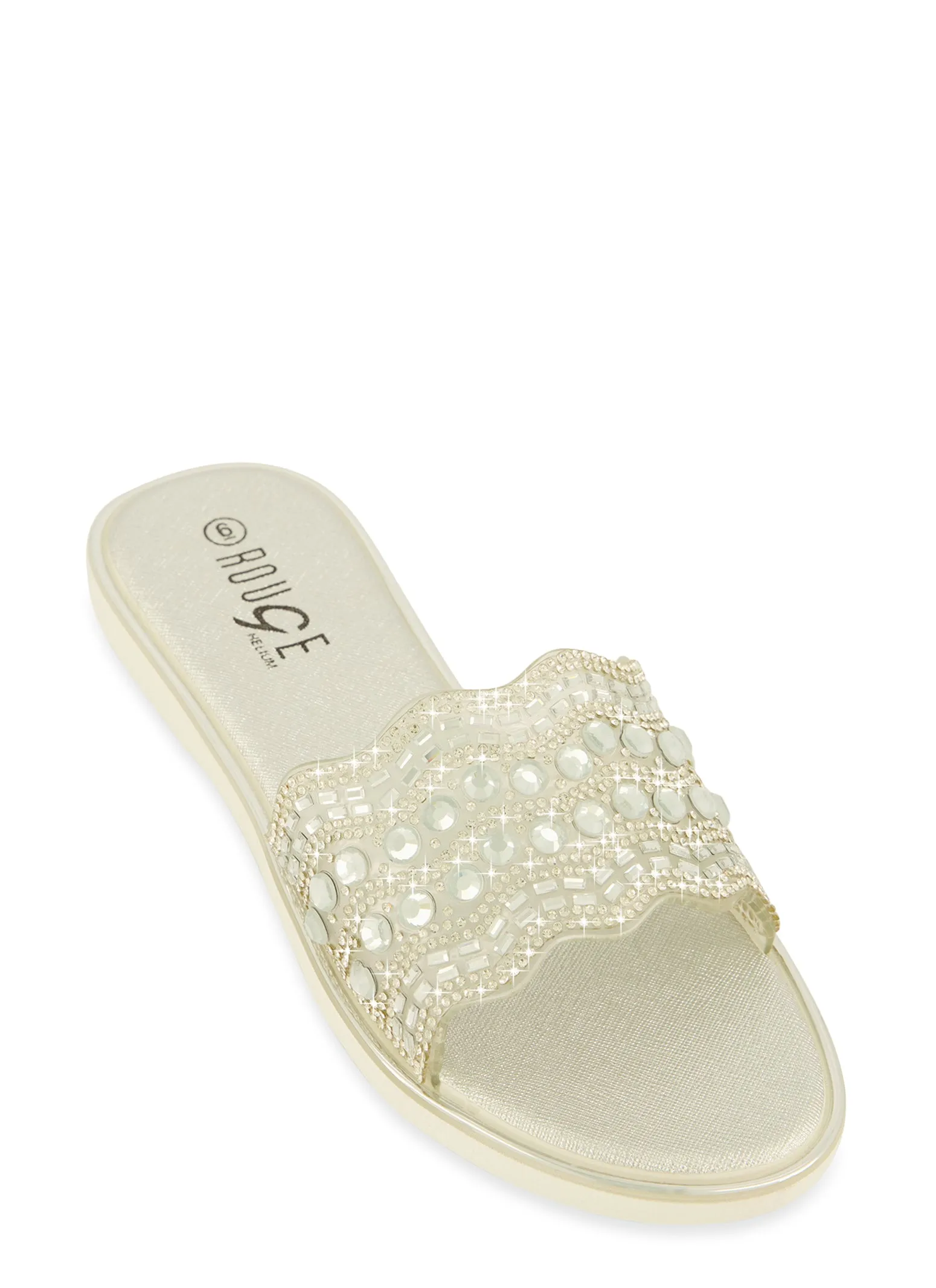 Rhinestone Band Slide Sandals sold by Rainbow