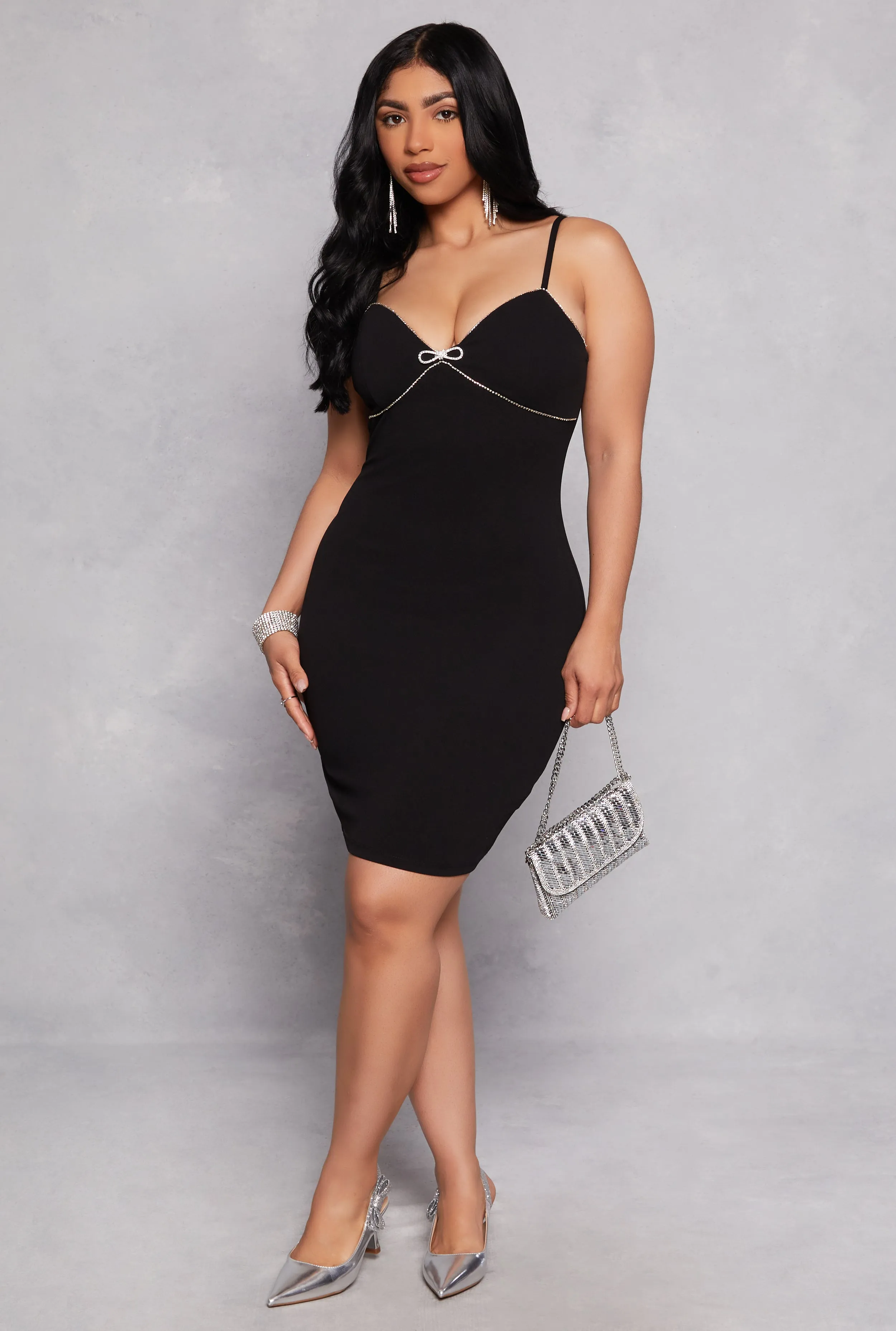 Almost Famous Rhinestone Bow Detail Dress sold by Rainbow product image thumbnail 2