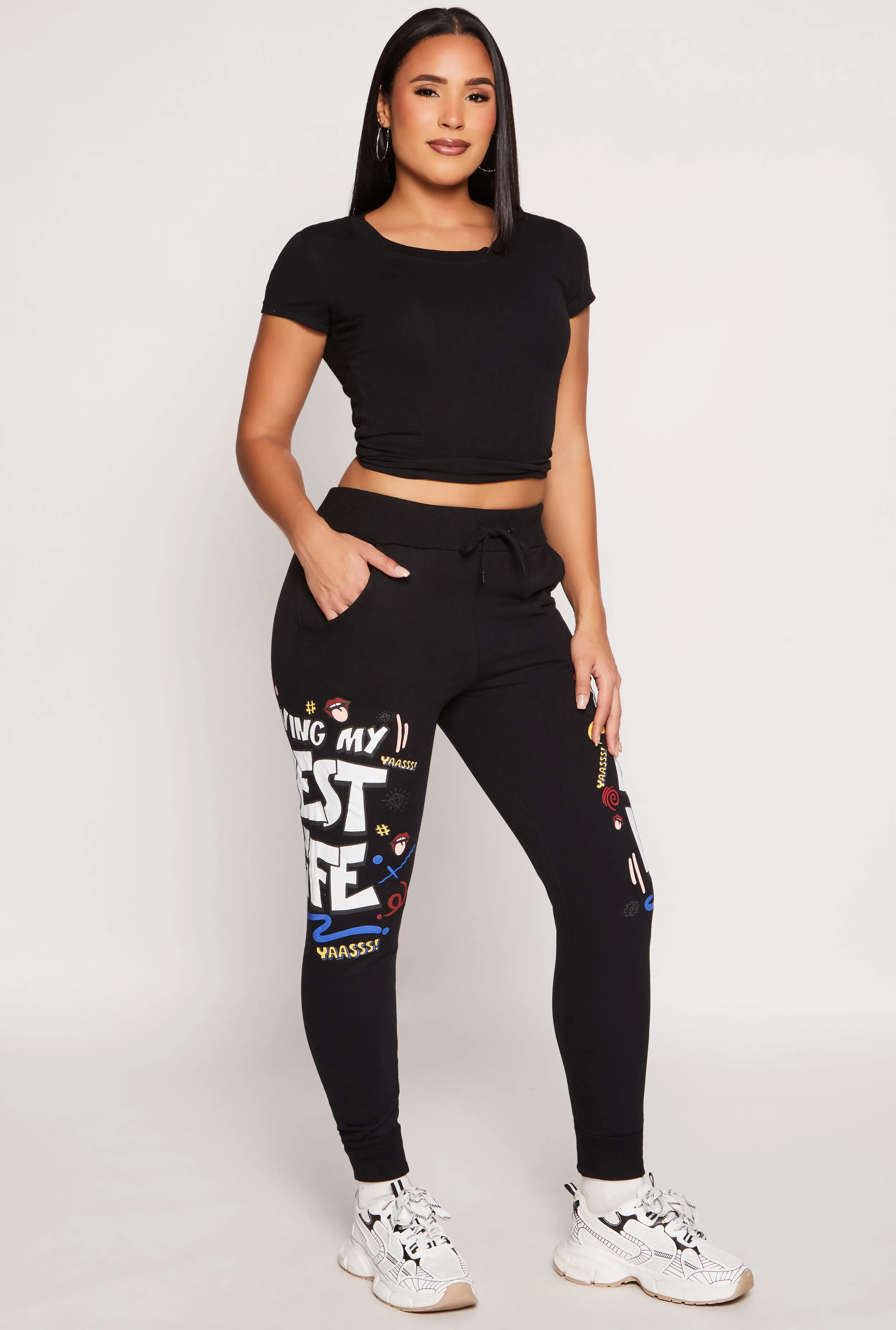 Living My Best Life Graphic Joggers sold by Rainbow