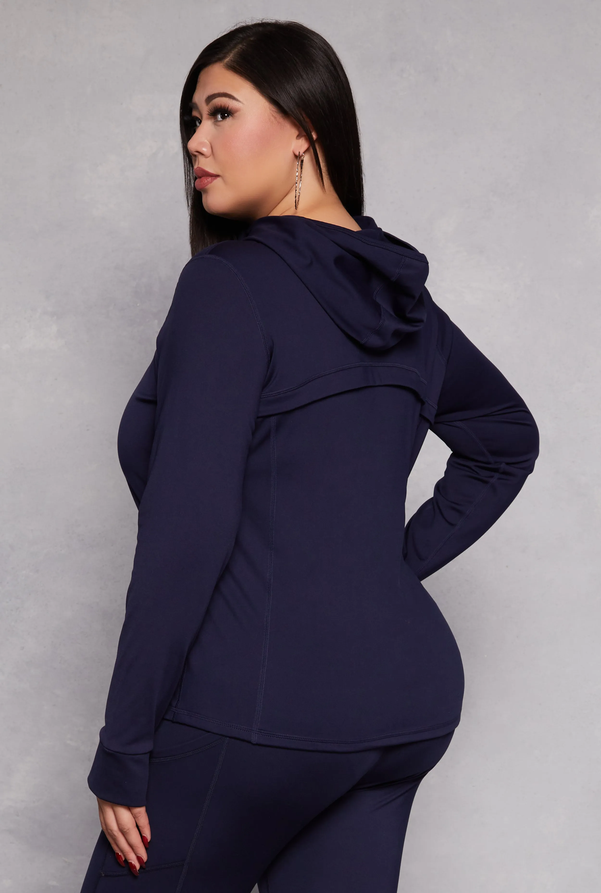 Plus Size Zip Front Hooded Track Jacket sold by Rainbow product image thumbnail 3