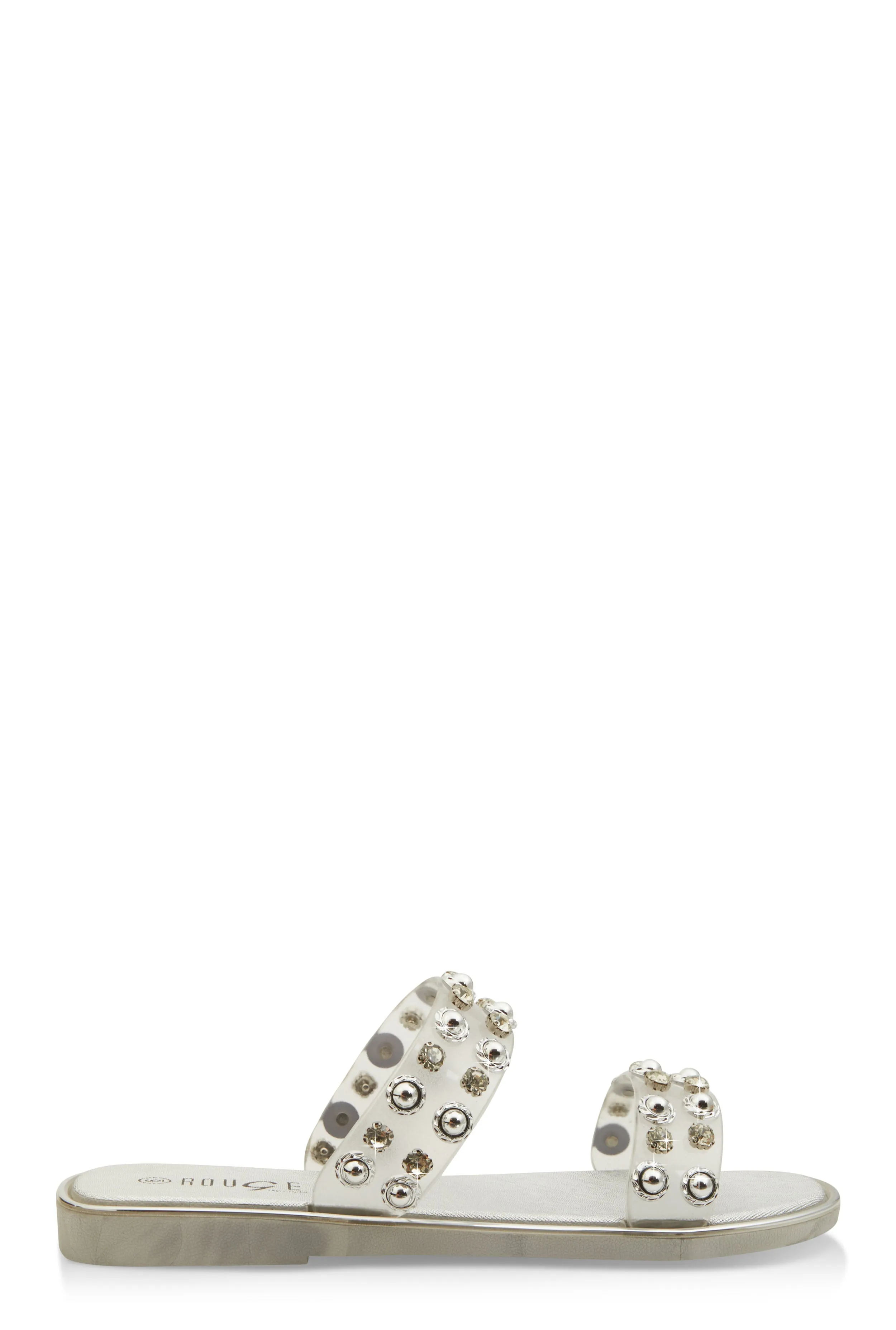 Metallic Trim Studded Double Band Slide Sandals sold by Rainbow product image thumbnail 2