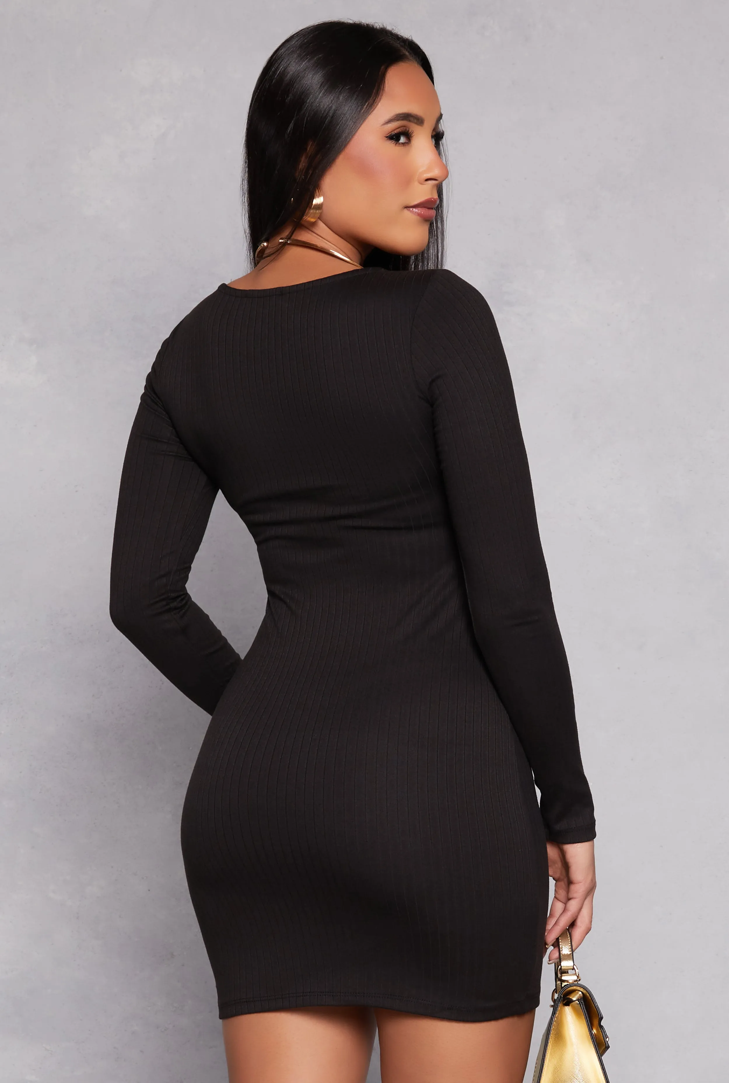 Scoop Neck Long Sleeve Dress sold by Rainbow product image thumbnail 3
