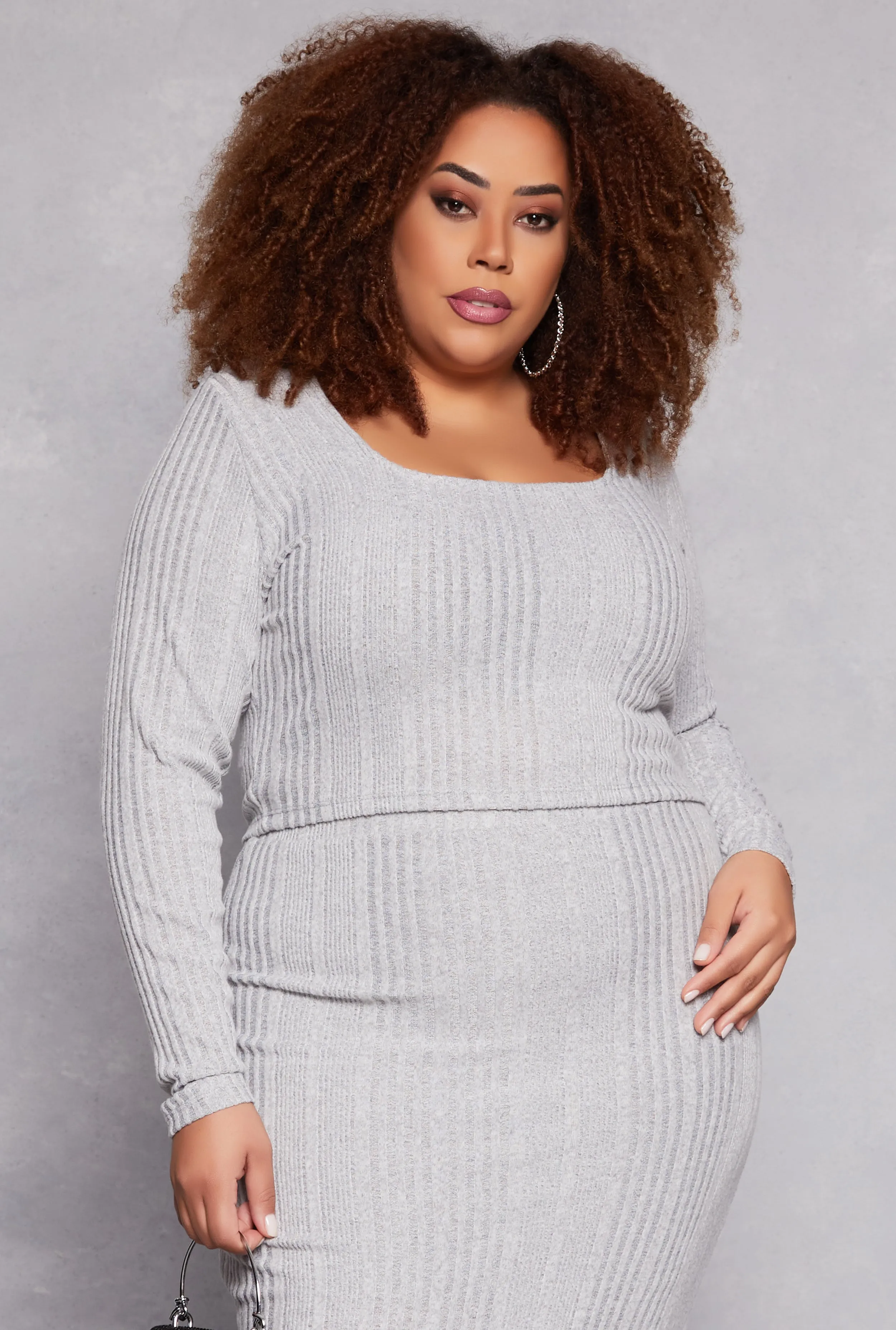Plus Size Almost Famous Ribbed Knit Crop Top sold by Rainbow