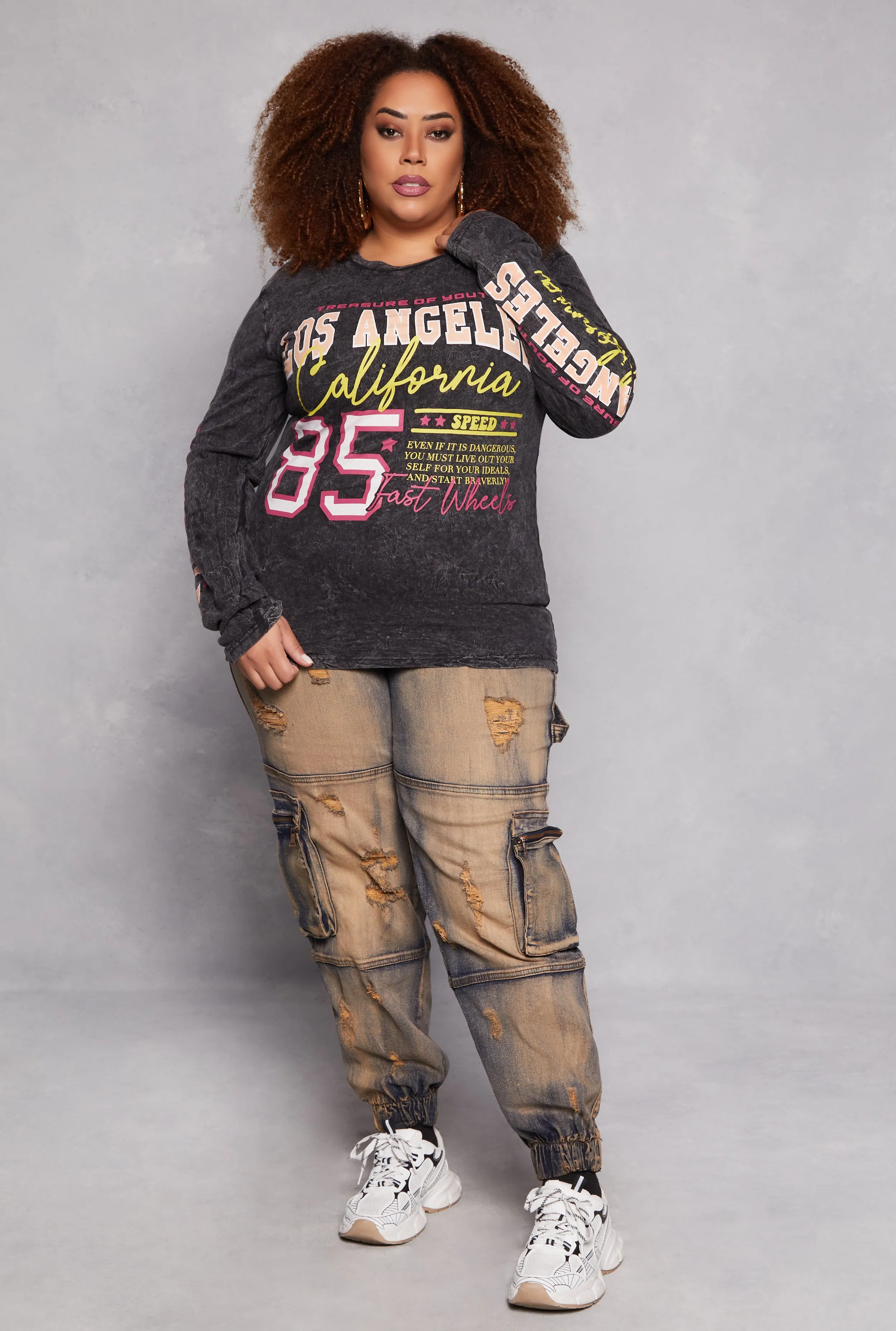 Plus Size Los Angeles California Acid Wash Graphic Tee sold by Rainbow product image thumbnail 2
