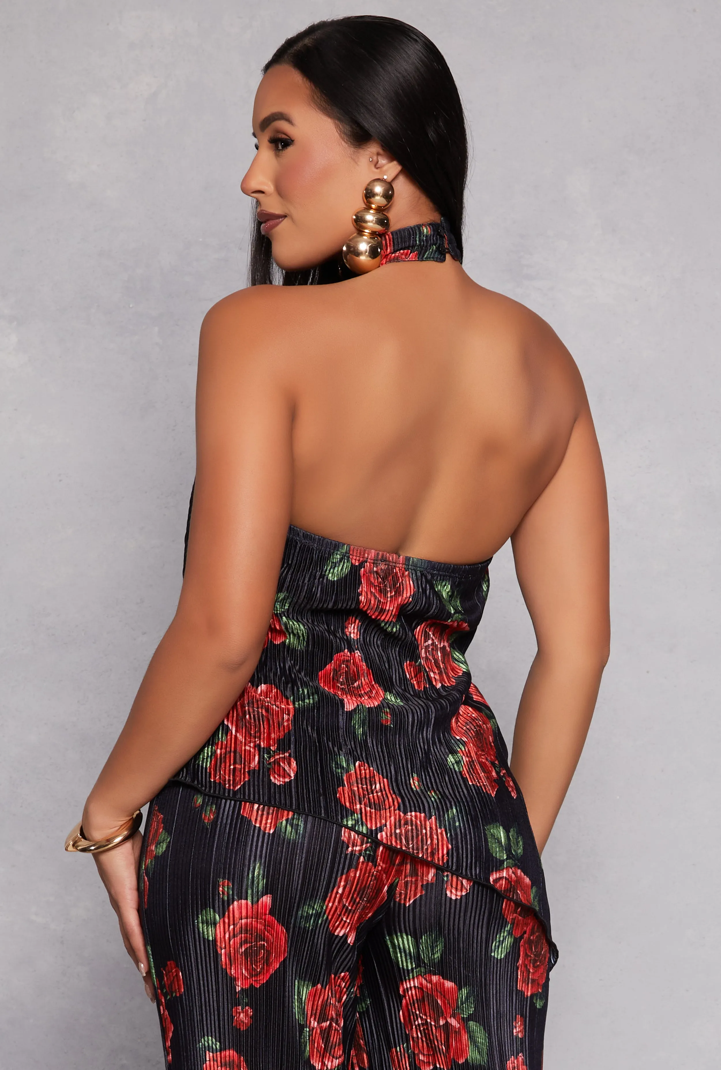 Almost Famous Patterned Asymmetrical Hem Halter Top sold by Rainbow product image thumbnail 3