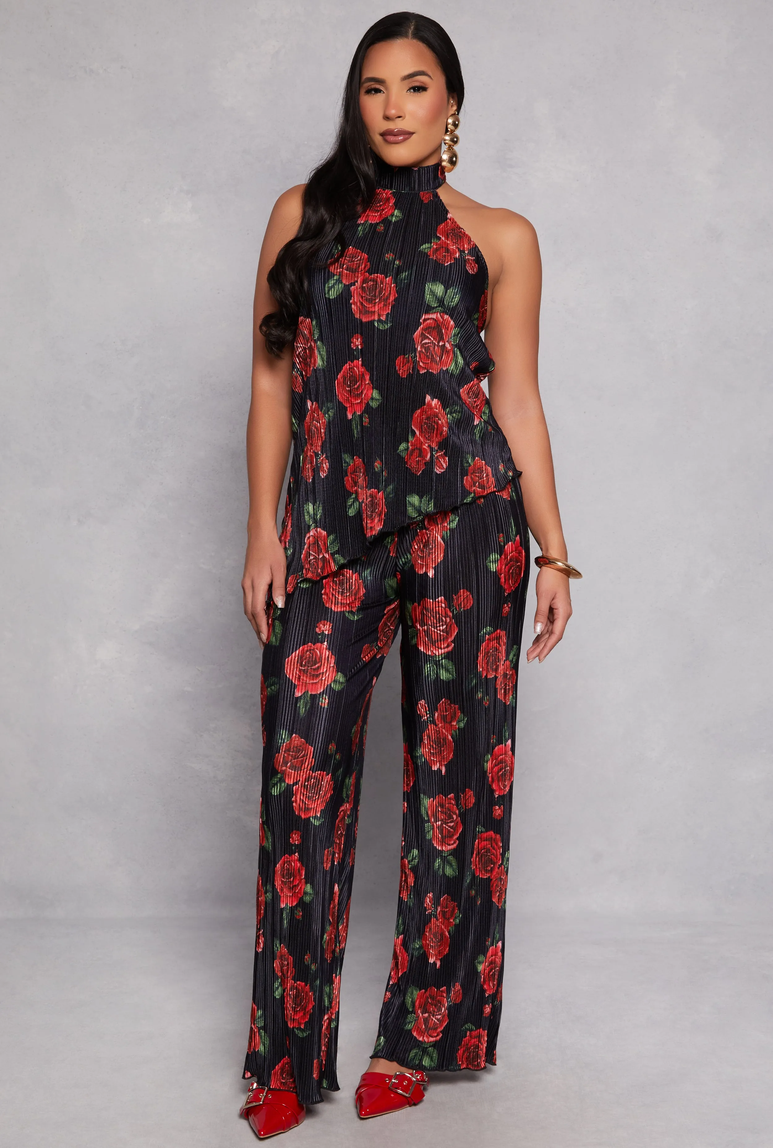 Almost Famous Patterned Asymmetrical Hem Halter Top sold by Rainbow product image thumbnail 2