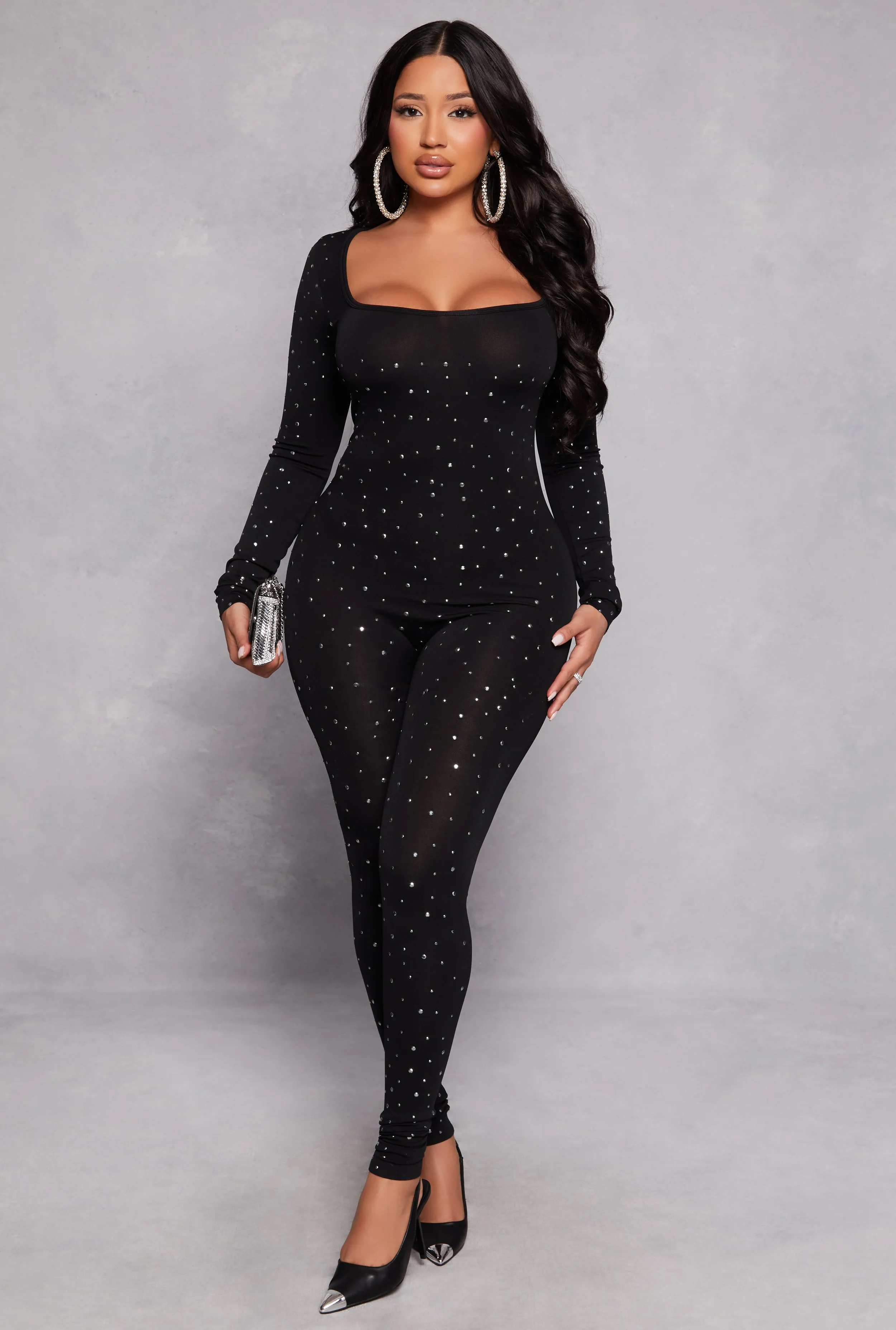 Rhinestone Studded Long Sleeve Catsuit sold by Rainbow product image thumbnail 2