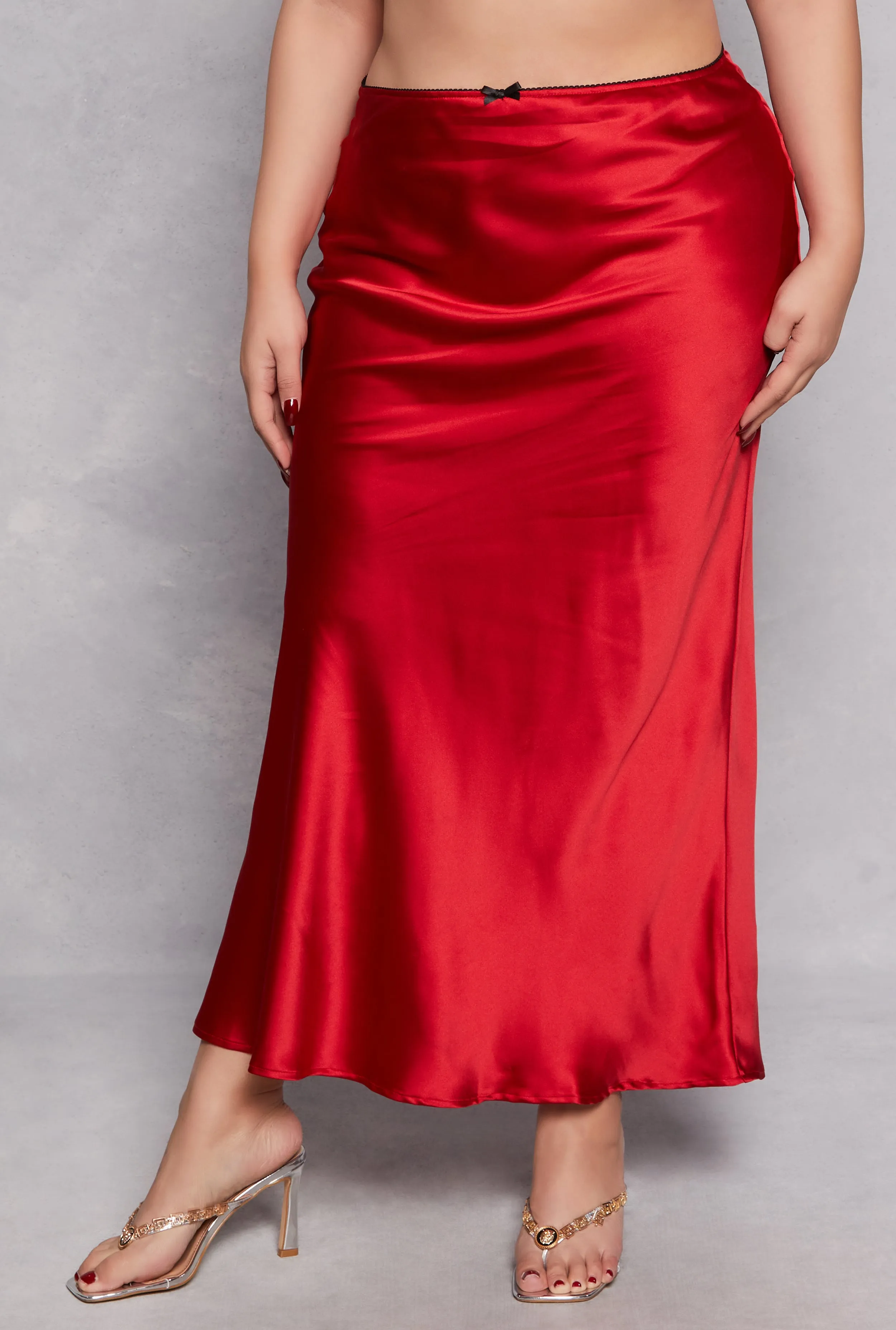 Plus Size Almost Famous Satin Slip Skirt sold by Rainbow product image thumbnail 2