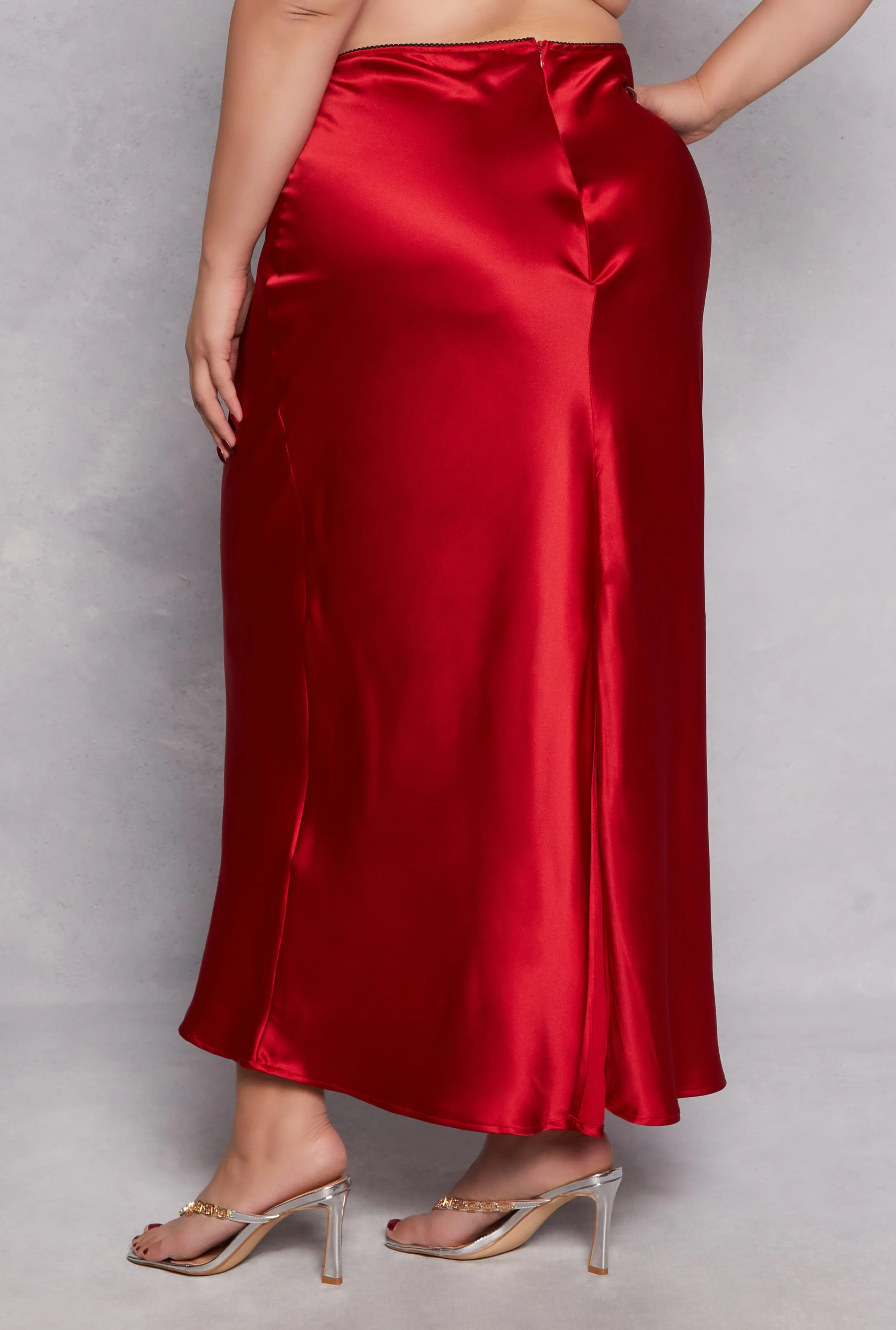 Plus Size Almost Famous Satin Slip Skirt sold by Rainbow product image thumbnail 3