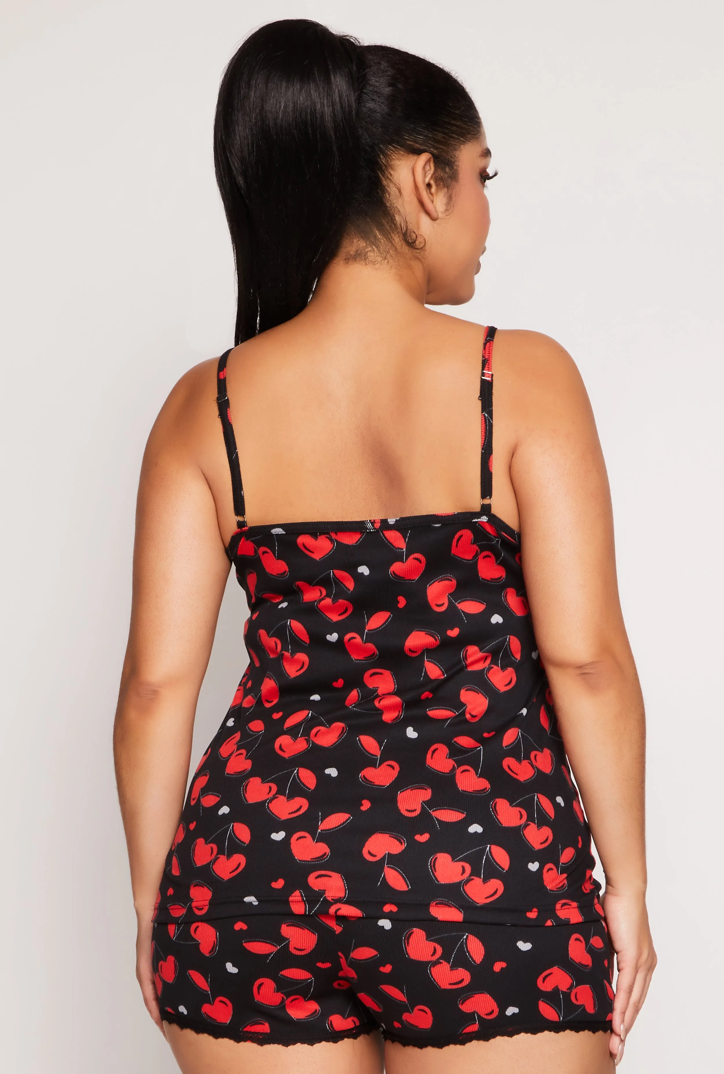 Plus Size Heart Cherry Pajama Cami with Shorts sold by Rainbow product image thumbnail 2