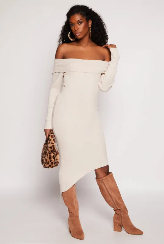 Asymmetrical Off The Shoulder Dress sold by Rainbow