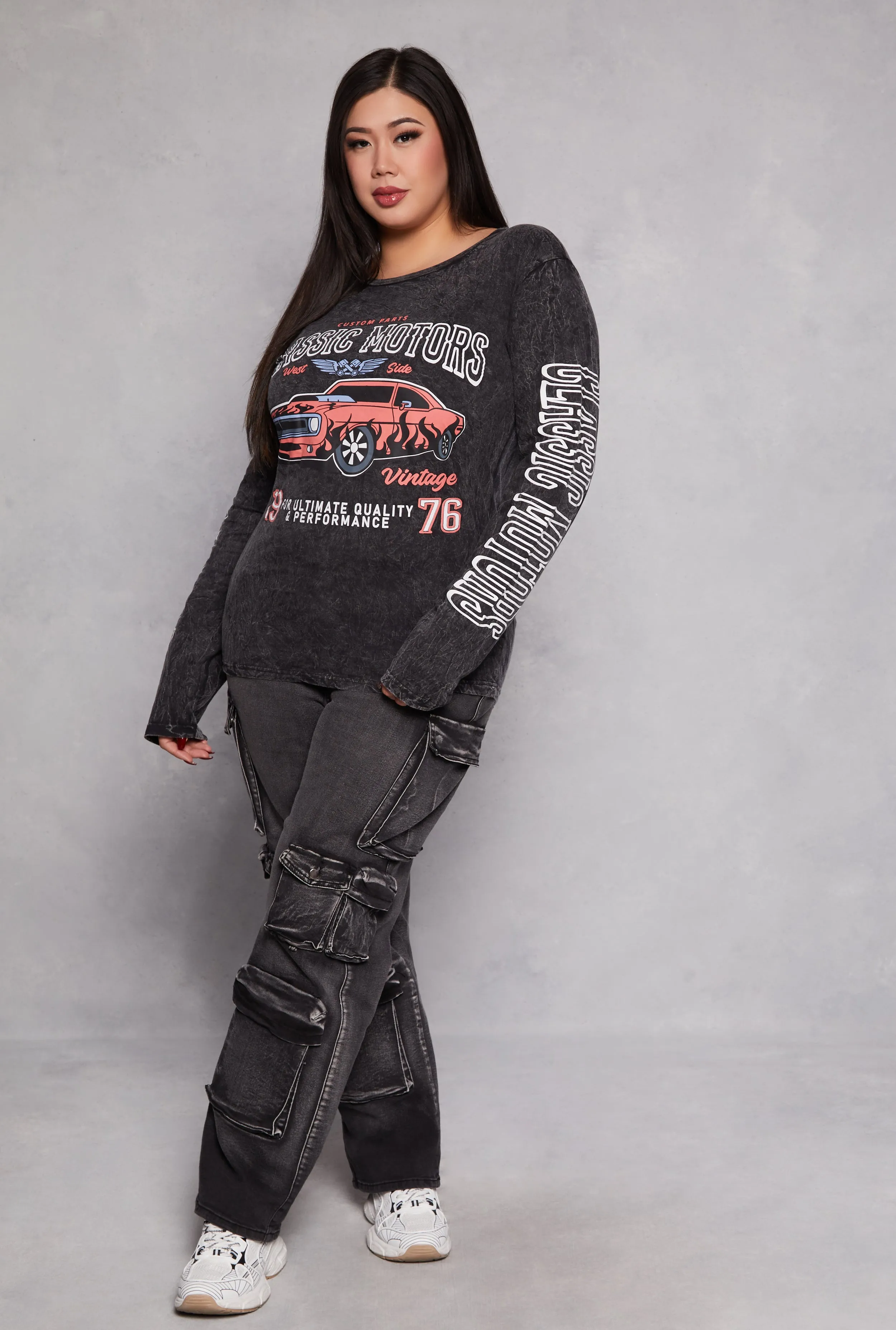 Plus Size Classic Motors Graphic Long Sleeve Tee sold by Rainbow product image thumbnail 2
