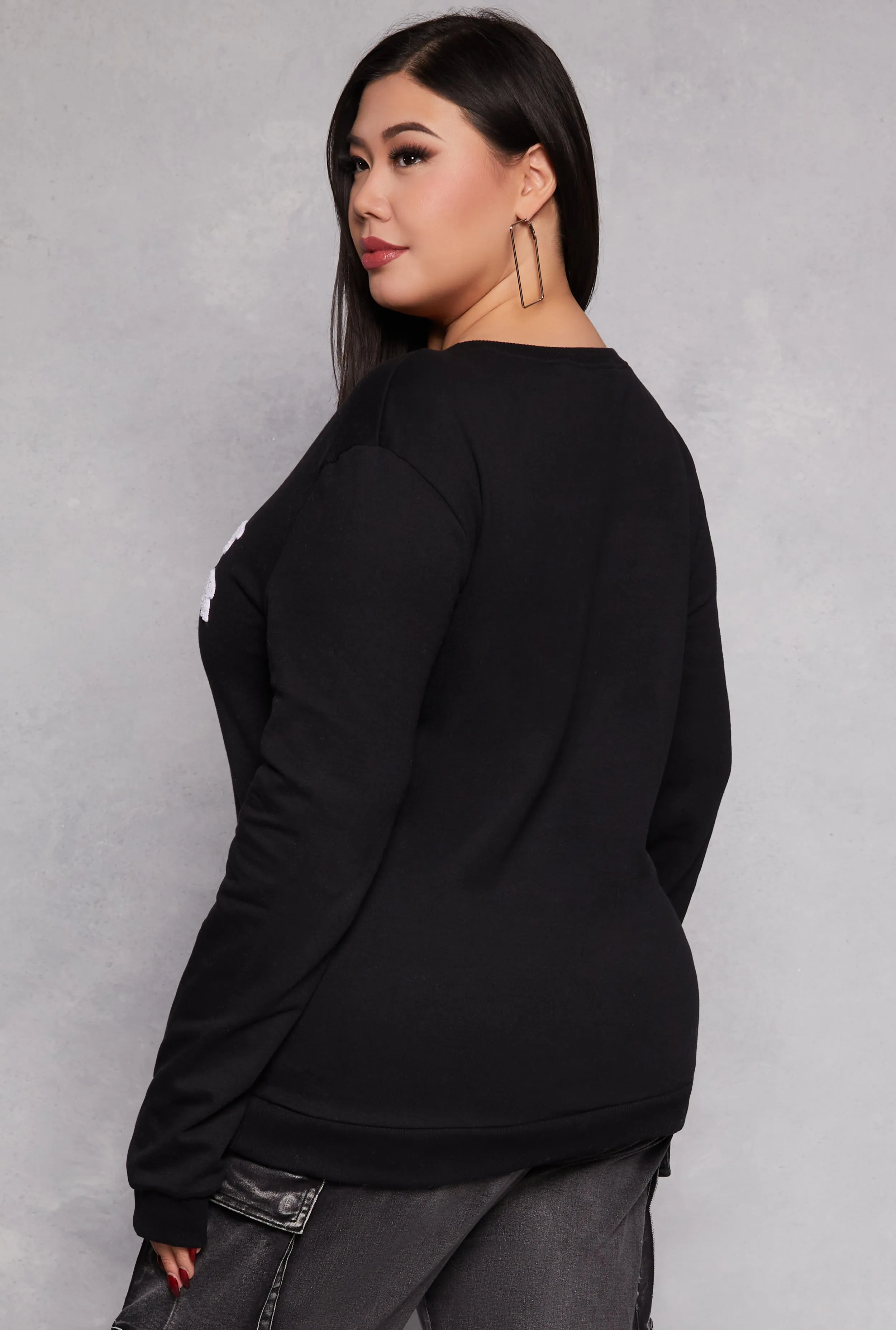 Plus Size Chenille Dont Bother Me Sweatshirt sold by Rainbow product image thumbnail 3