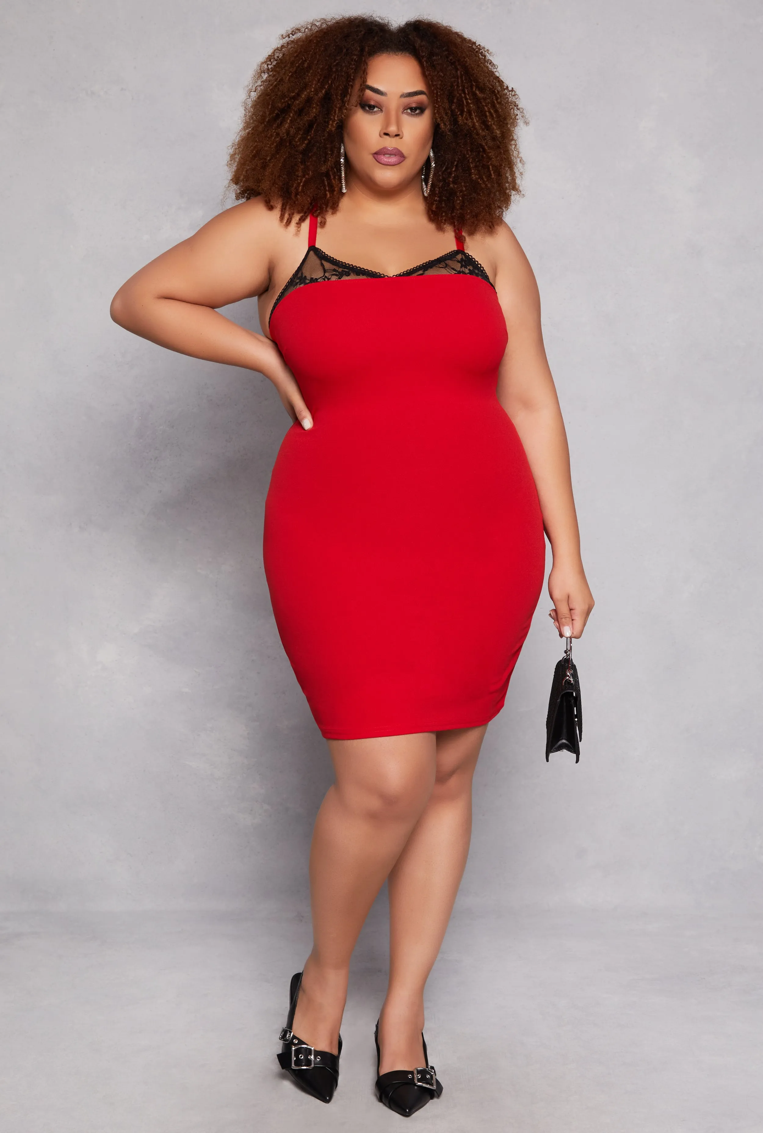 Plus Size Almost Famous Lace Detail Cami Dress sold by Rainbow product image thumbnail 2