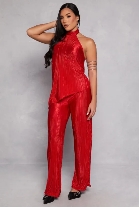 Almost Famous Plisse Wide Leg Pants sold by Rainbow