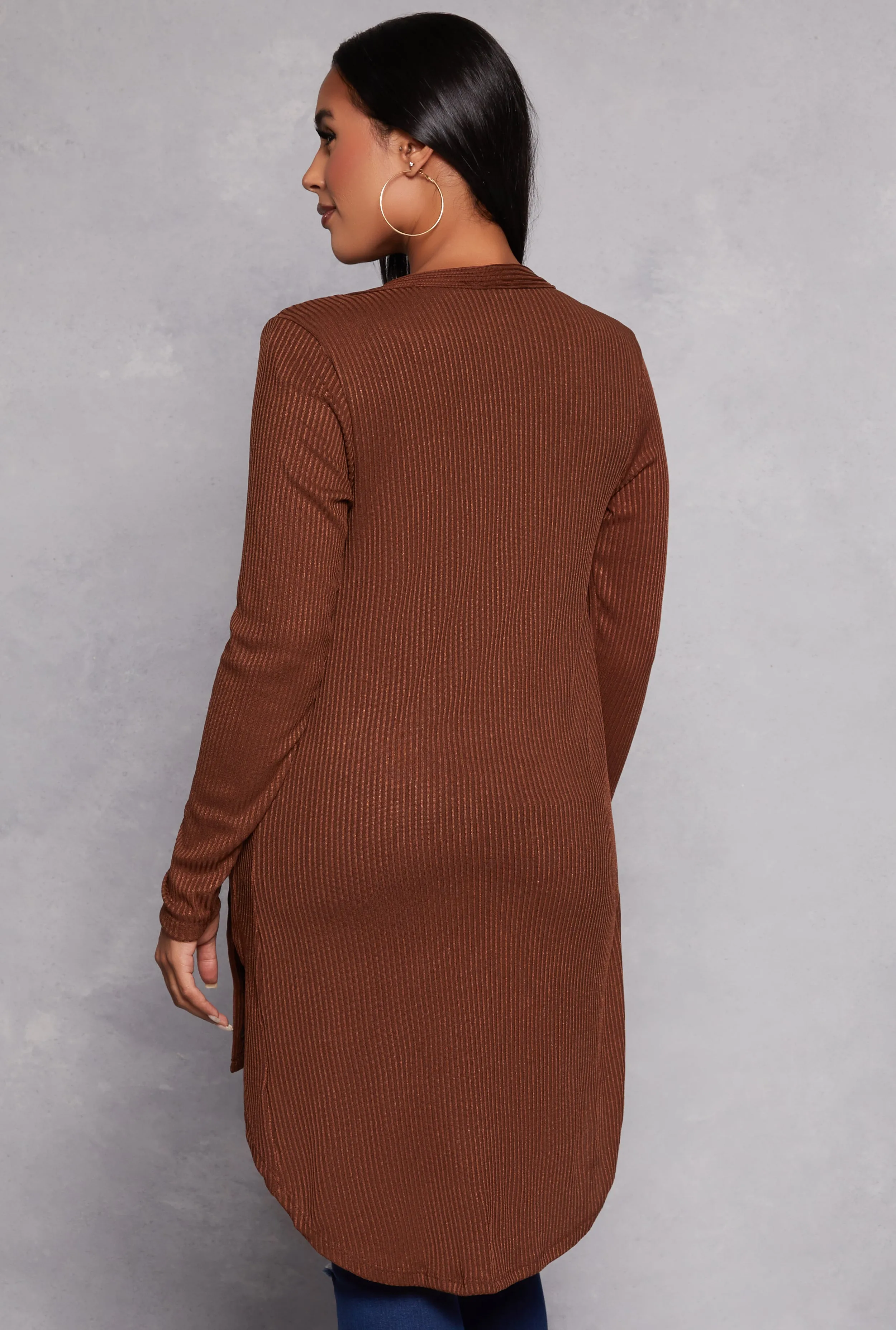 Ribbed Button Front High Low Top sold by Rainbow product image thumbnail 3