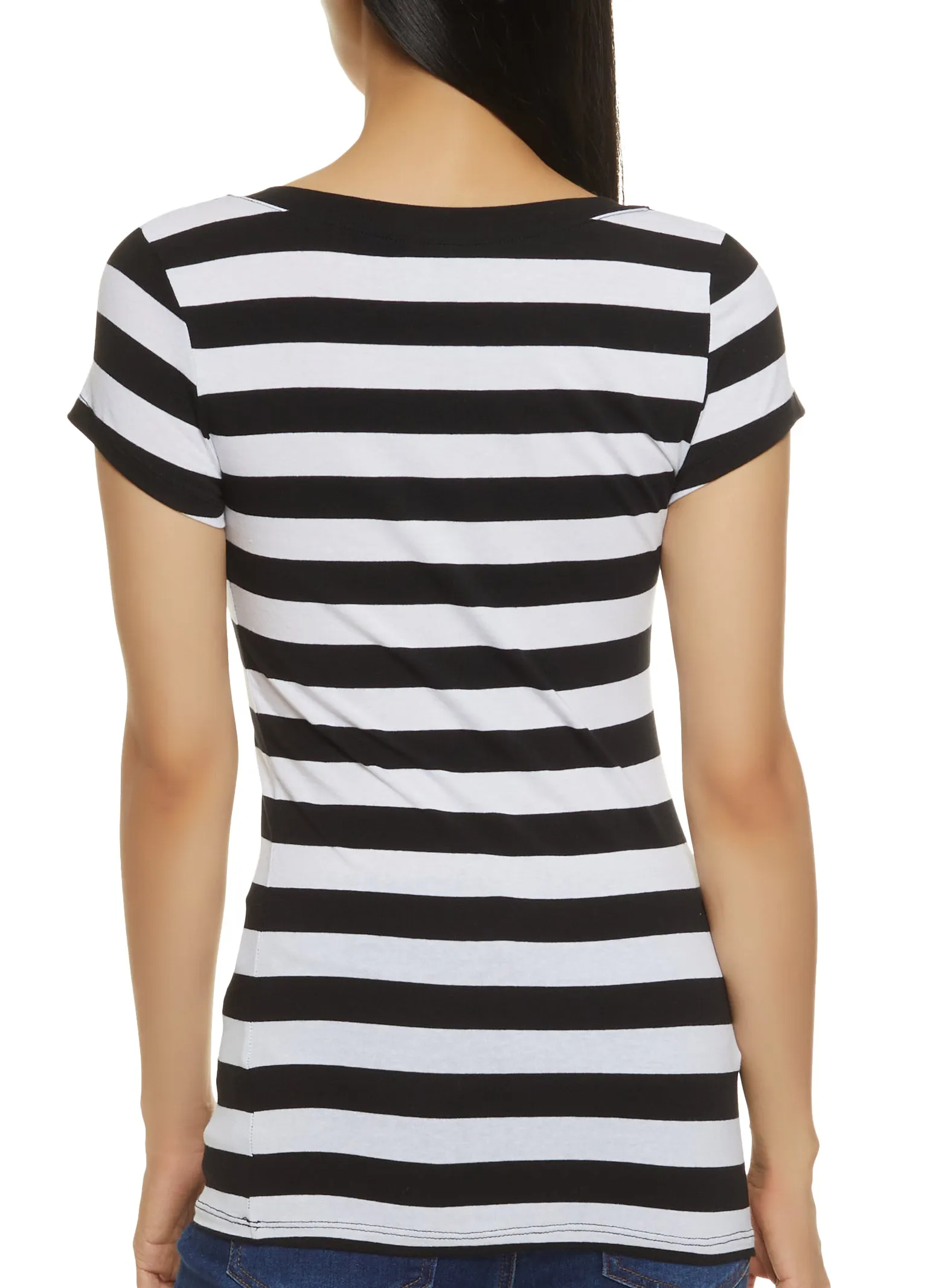 Striped Pattern V Neck T Shirt sold by Rainbow product image thumbnail 2